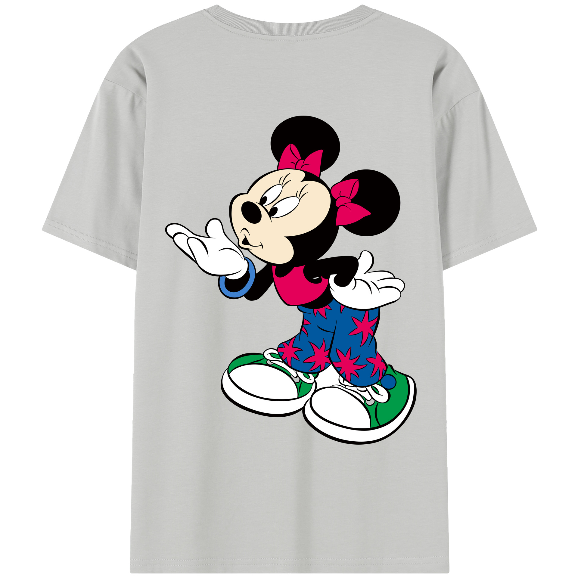 （画像用） ミッキーマウス Mickey Mouse レディース半袖Tシャツ(バックプリント)