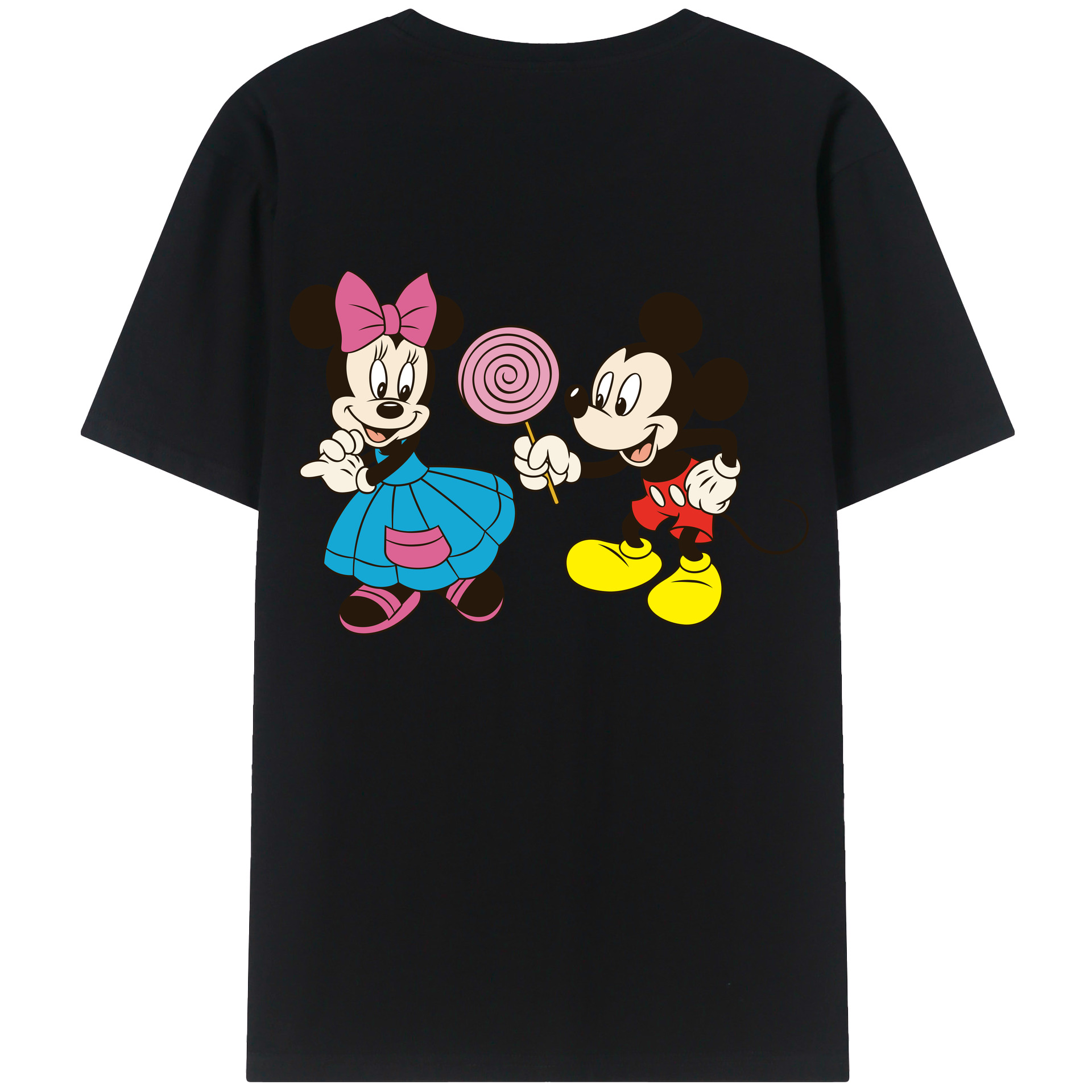 （画像用） ミッキーマウス Mickey Mouse レディース半袖Tシャツ(バックプリント)