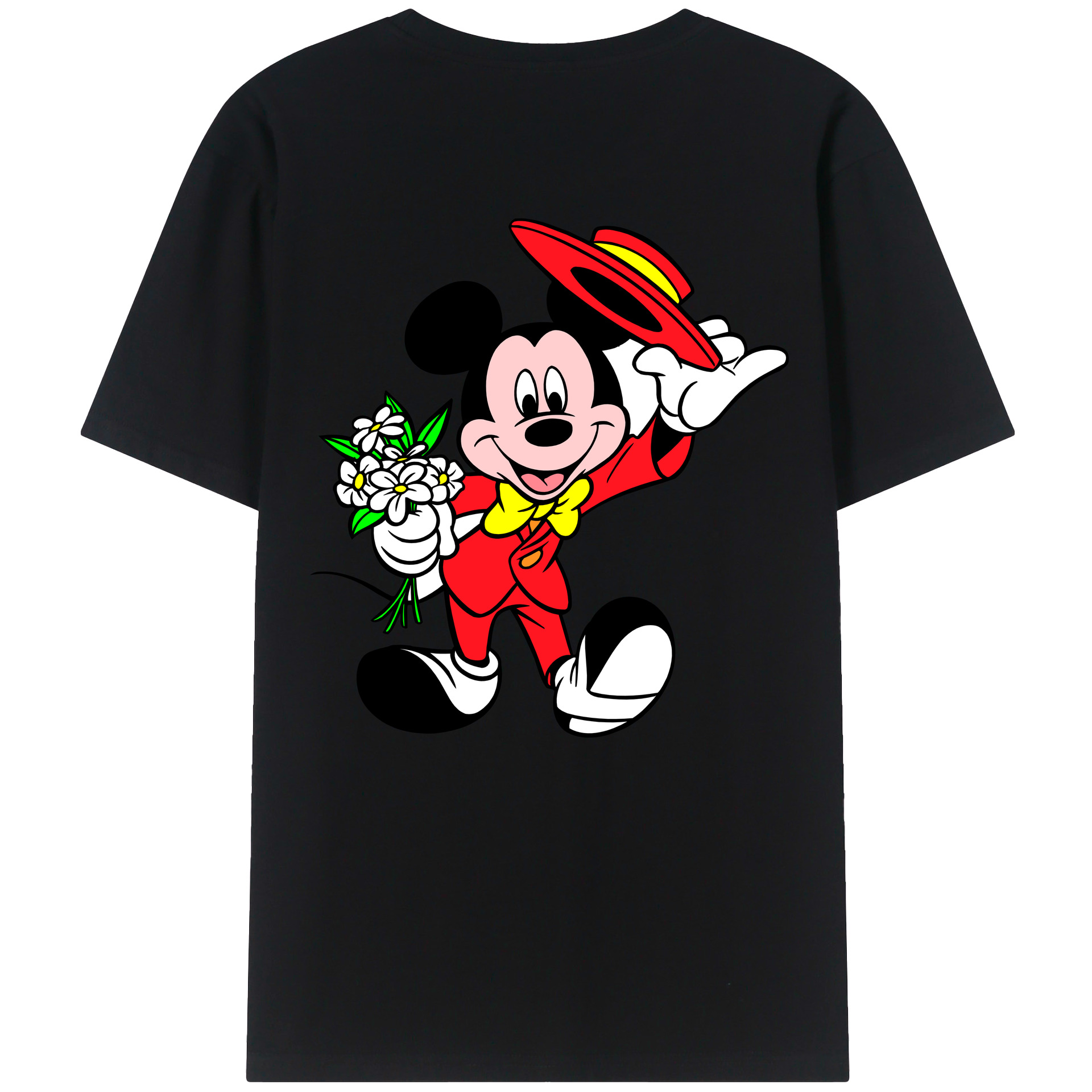 （画像用） ミッキーマウス Mickey Mouse レディース半袖Tシャツ(バックプリント)