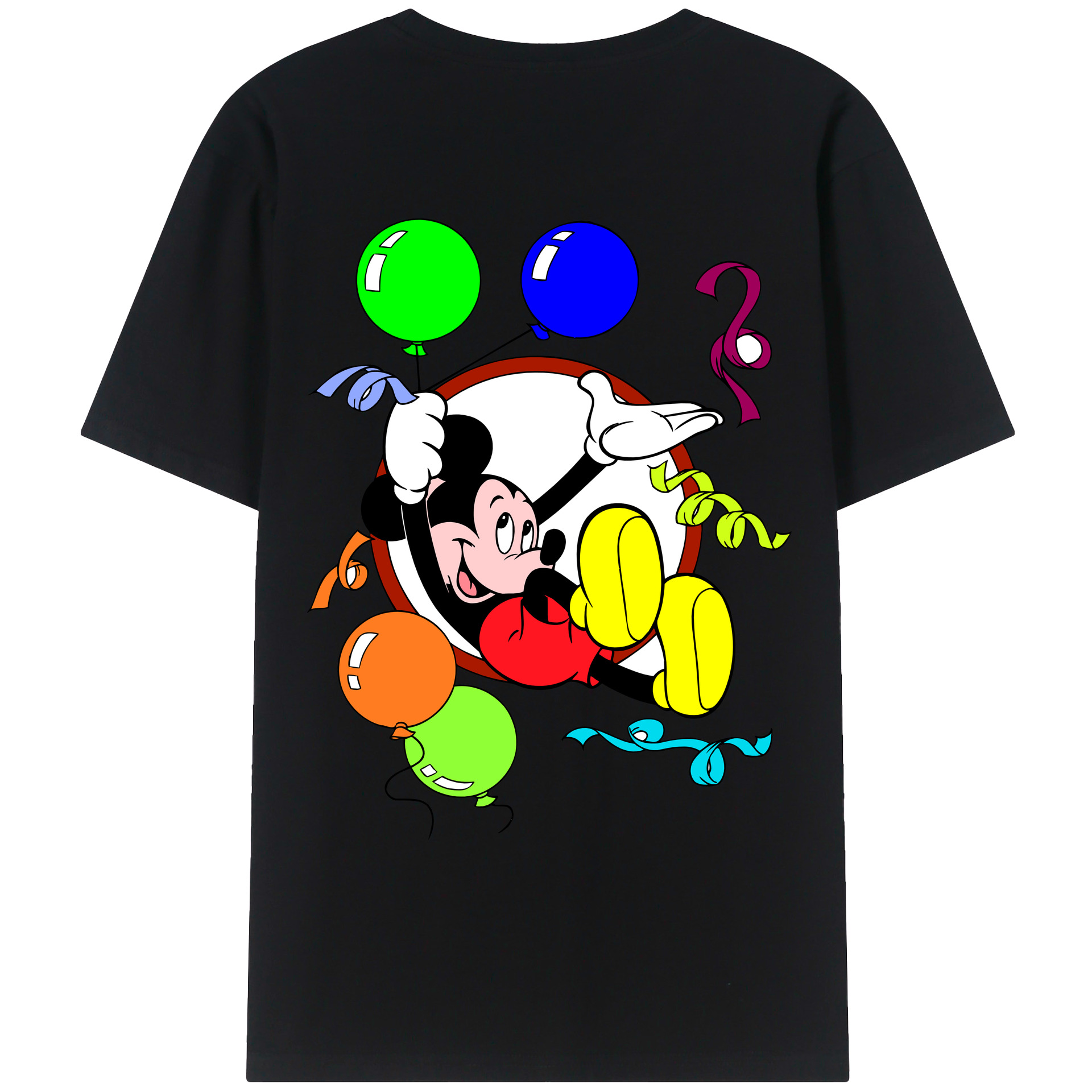 （画像用） ミッキーマウス Mickey Mouse レディース半袖Tシャツ(バックプリント)