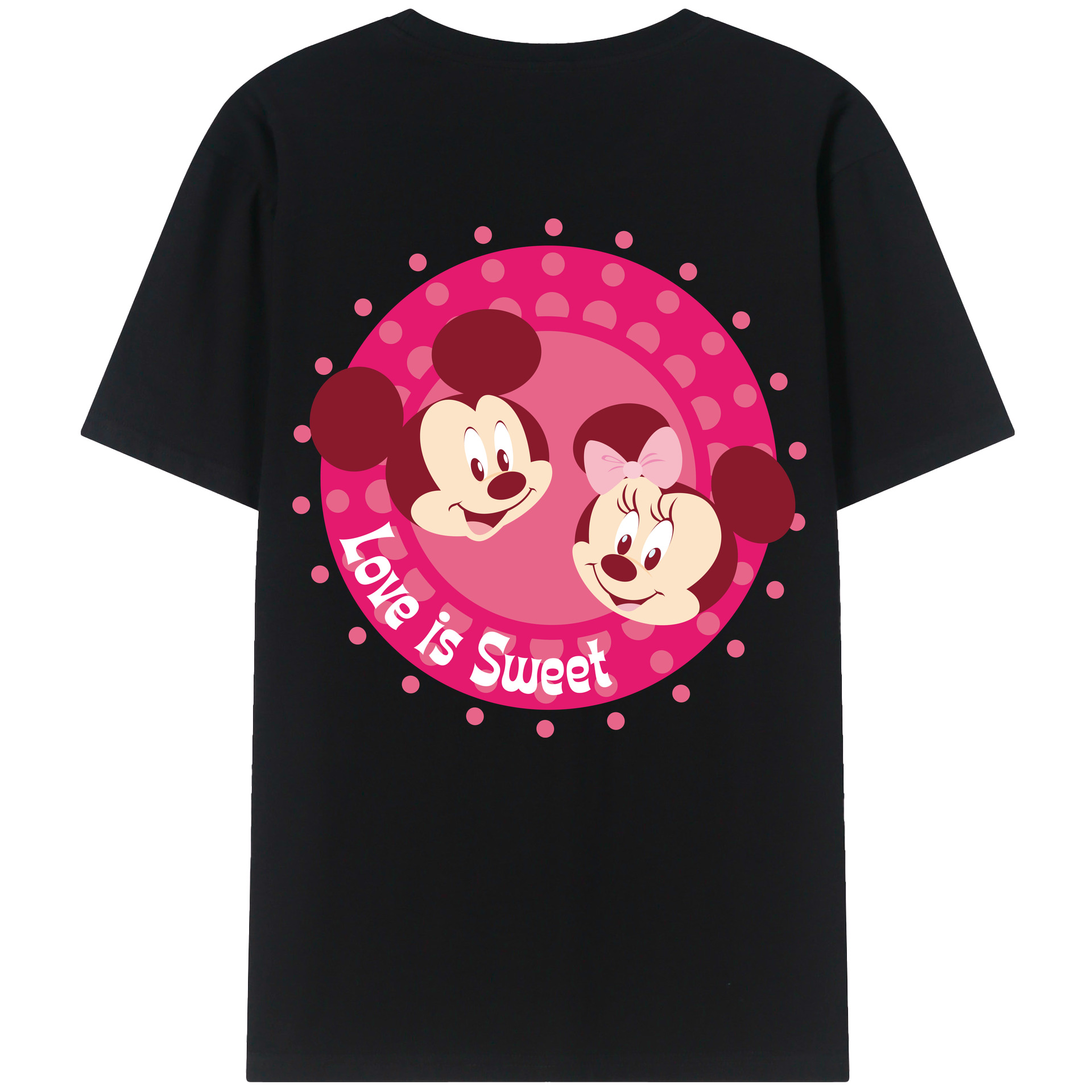 （画像用） ミッキーマウス Mickey Mouse レディース半袖Tシャツ(バックプリント)
