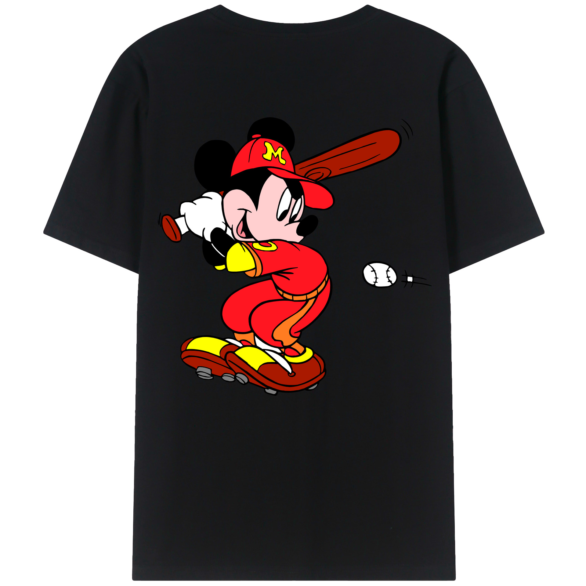 （画像用） ミッキーマウス Mickey Mouse レディース半袖Tシャツ(バックプリント)
