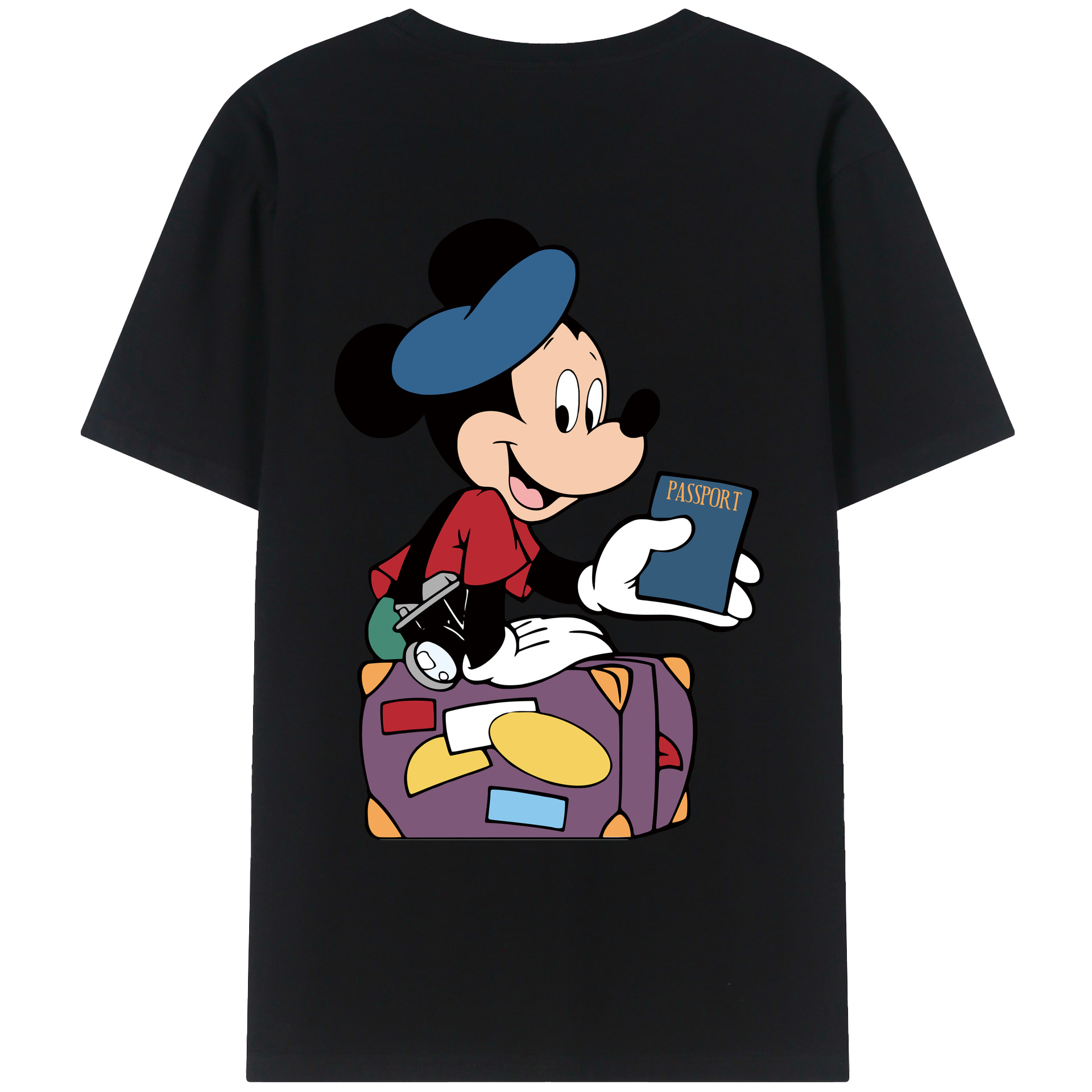 （画像用） ミッキーマウス Mickey Mouse レディース半袖Tシャツ(バックプリント)