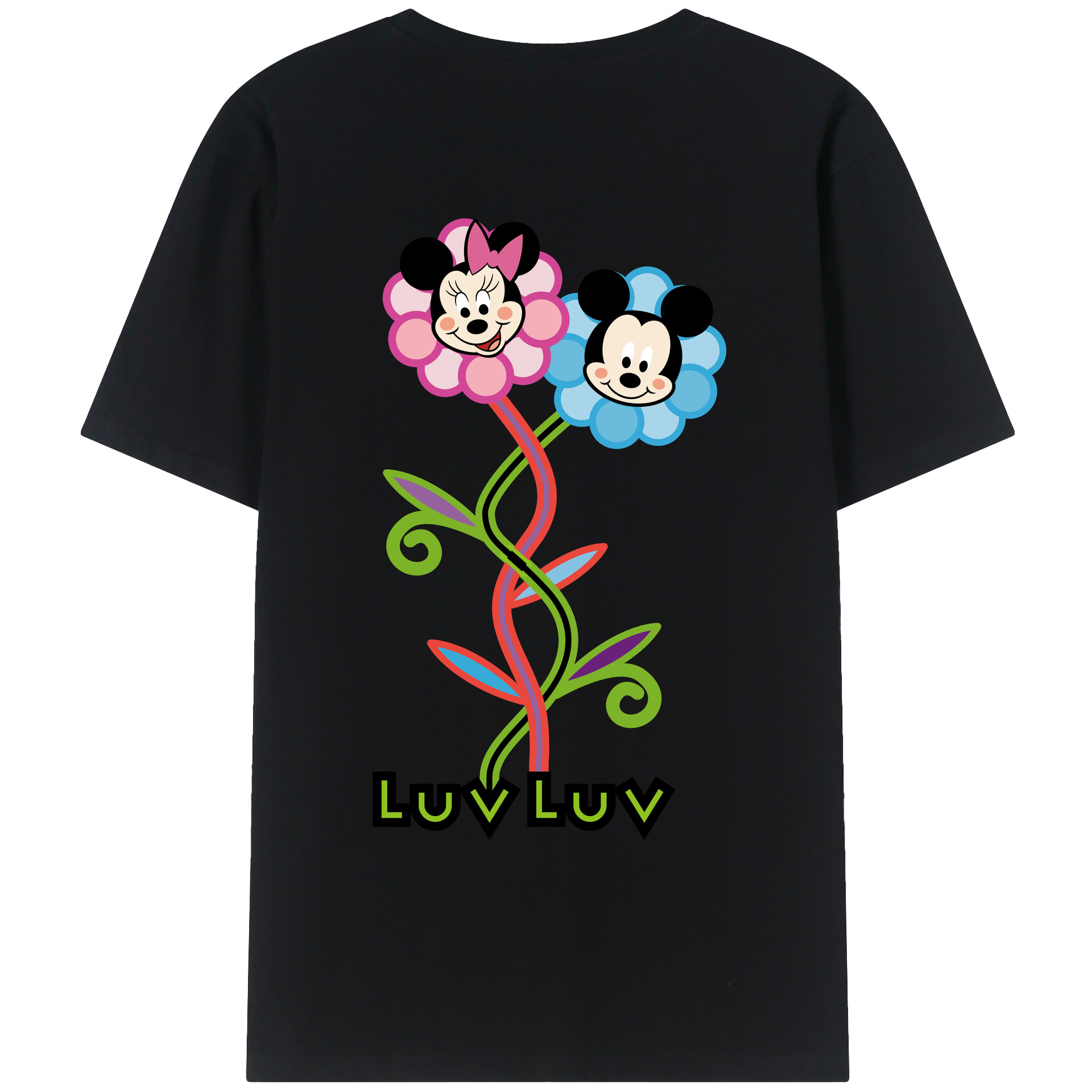 （画像用） ミッキーマウス Mickey Mouse レディース半袖Tシャツ(バックプリント)