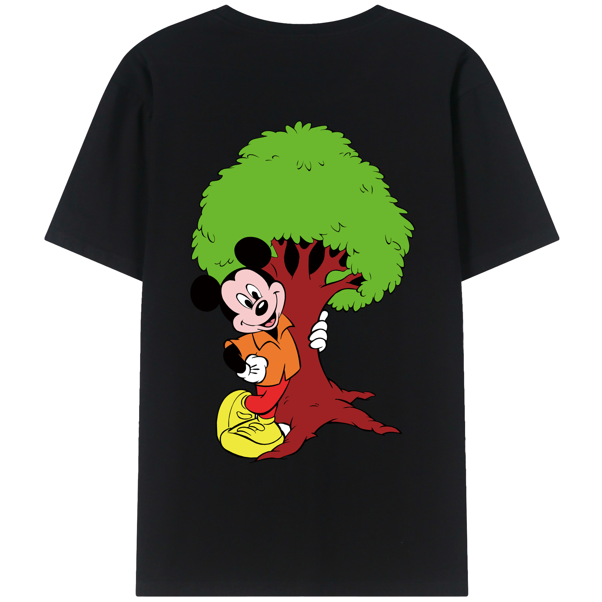 （画像用） ミッキーマウス Mickey Mouse レディース半袖Tシャツ(バックプリント)