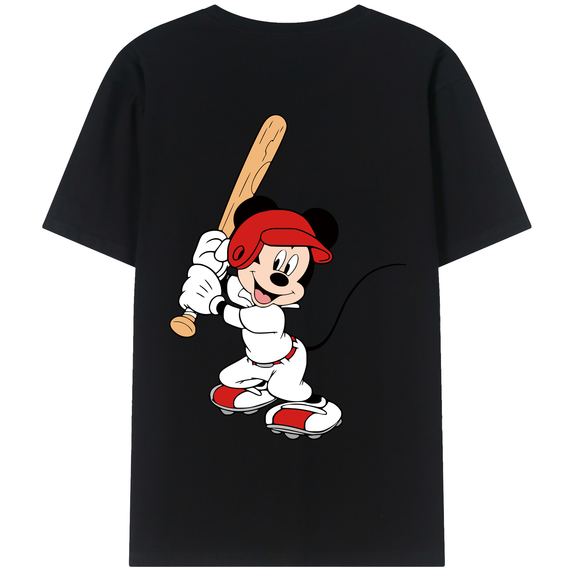 （画像用） ミッキーマウス Mickey Mouse レディース半袖Tシャツ(バックプリント)