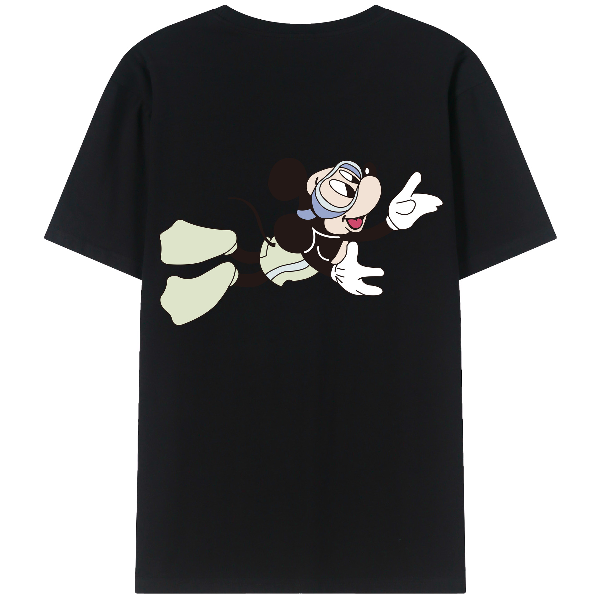 ミッキーマウス Mickey Mouse レディース半袖Tシャツ(バックプリント)
