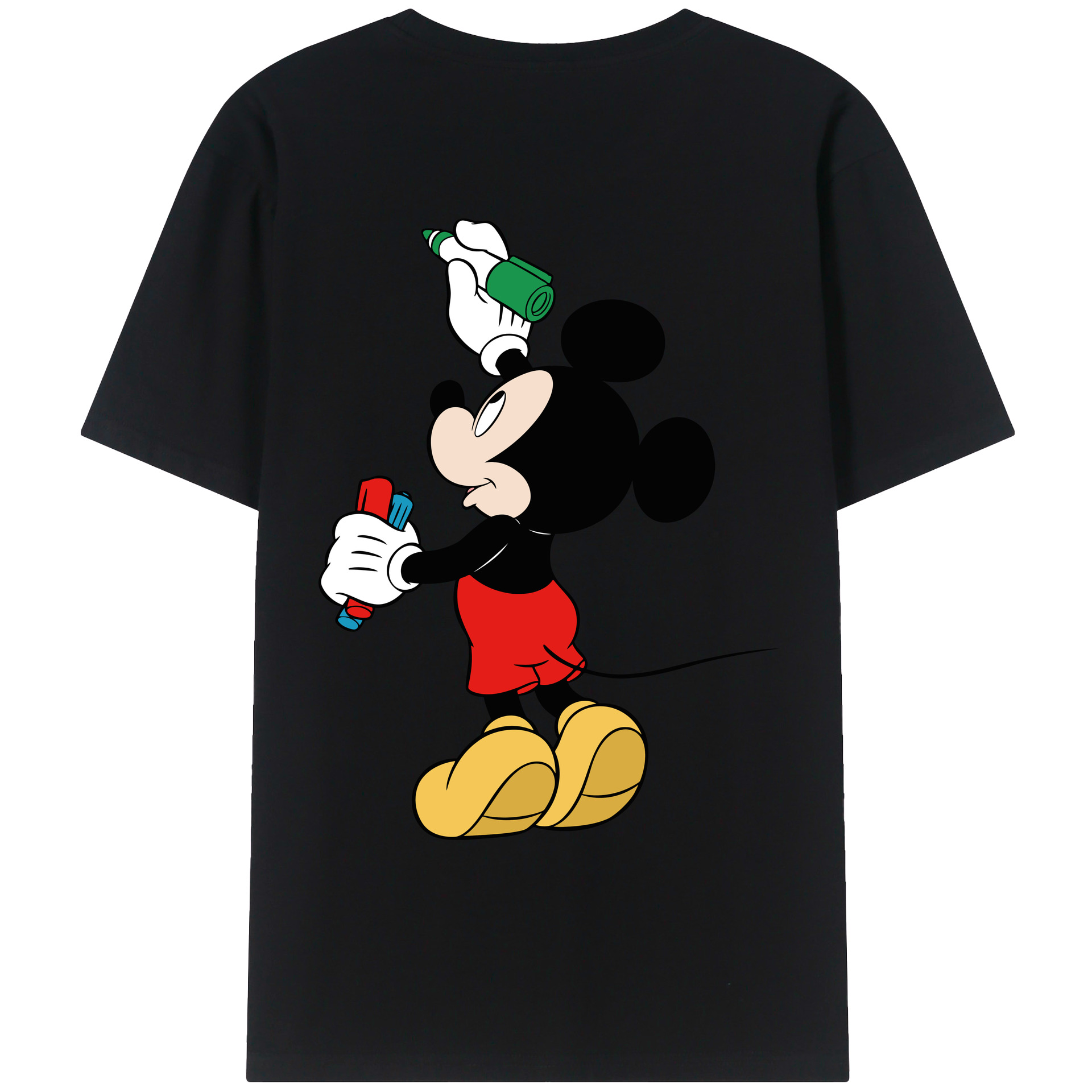 （画像用） ミッキーマウス Mickey Mouse レディース半袖Tシャツ(バックプリント)