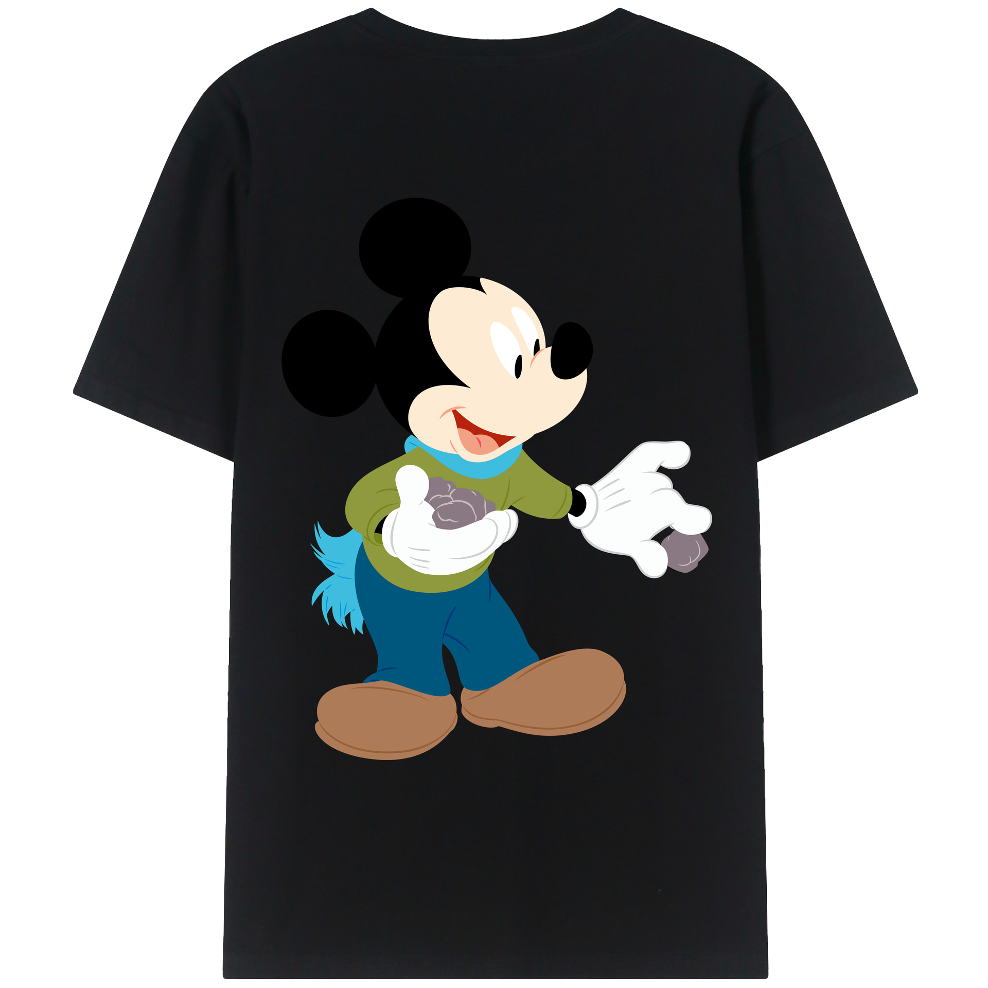 （画像用） ミッキーマウス Mickey Mouse レディース半袖Tシャツ(バックプリント)