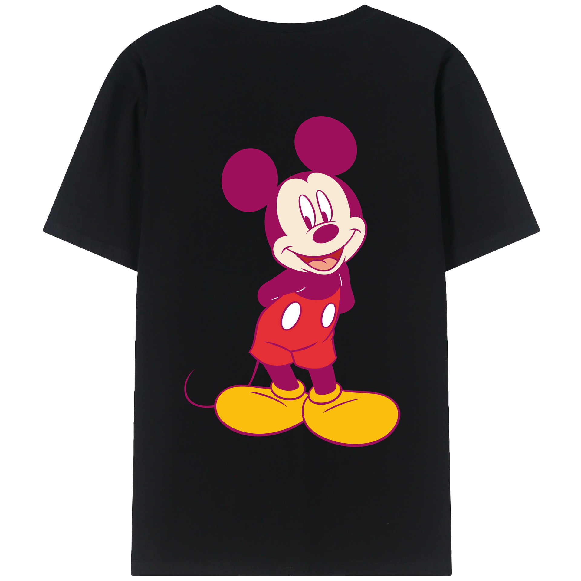（画像用） ミッキーマウス Mickey Mouse レディース半袖Tシャツ(バックプリント)