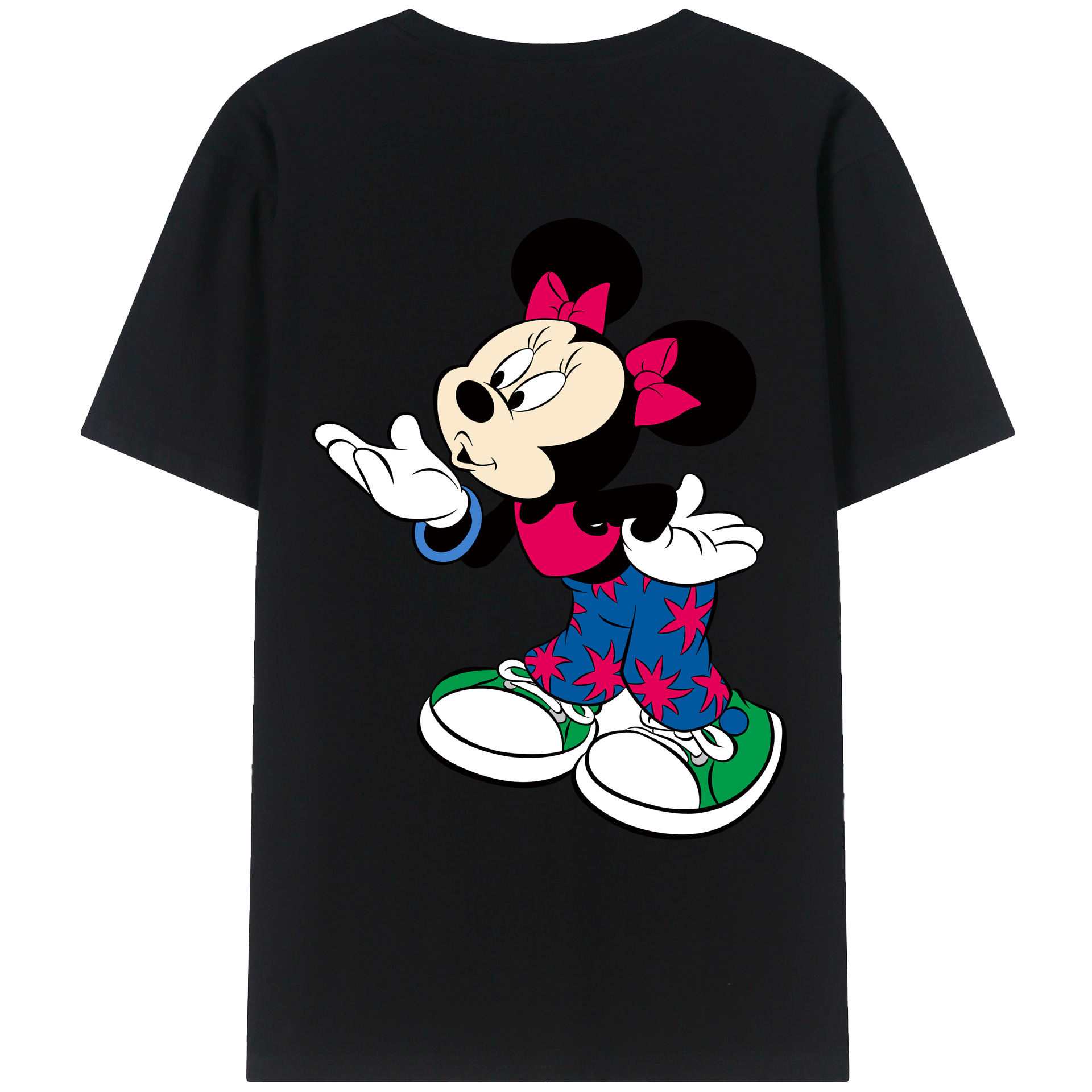 （画像用） ミッキーマウス Mickey Mouse レディース半袖Tシャツ(バックプリント)