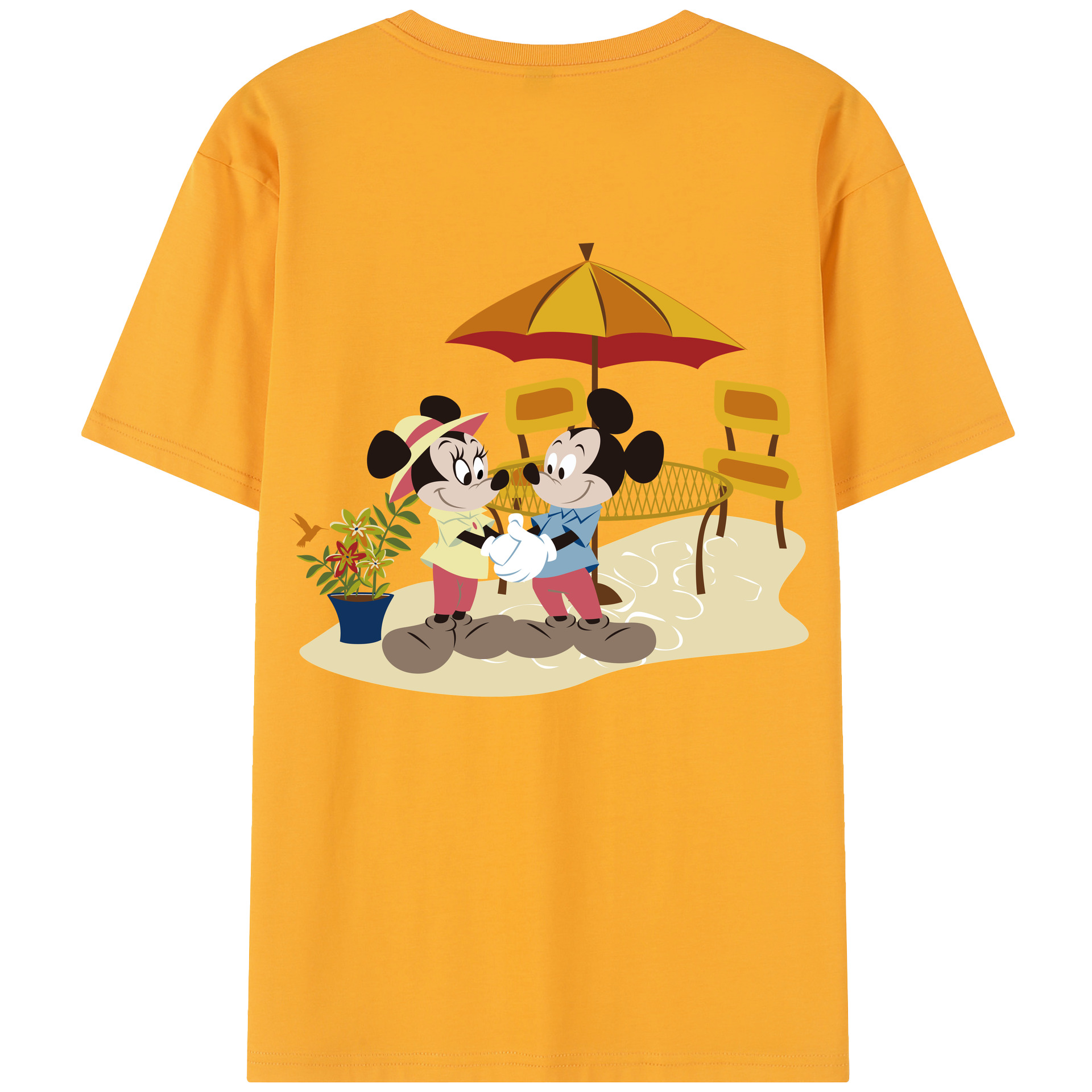 （画像用） ミッキーマウス Mickey Mouse レディース半袖Tシャツ(バックプリント)