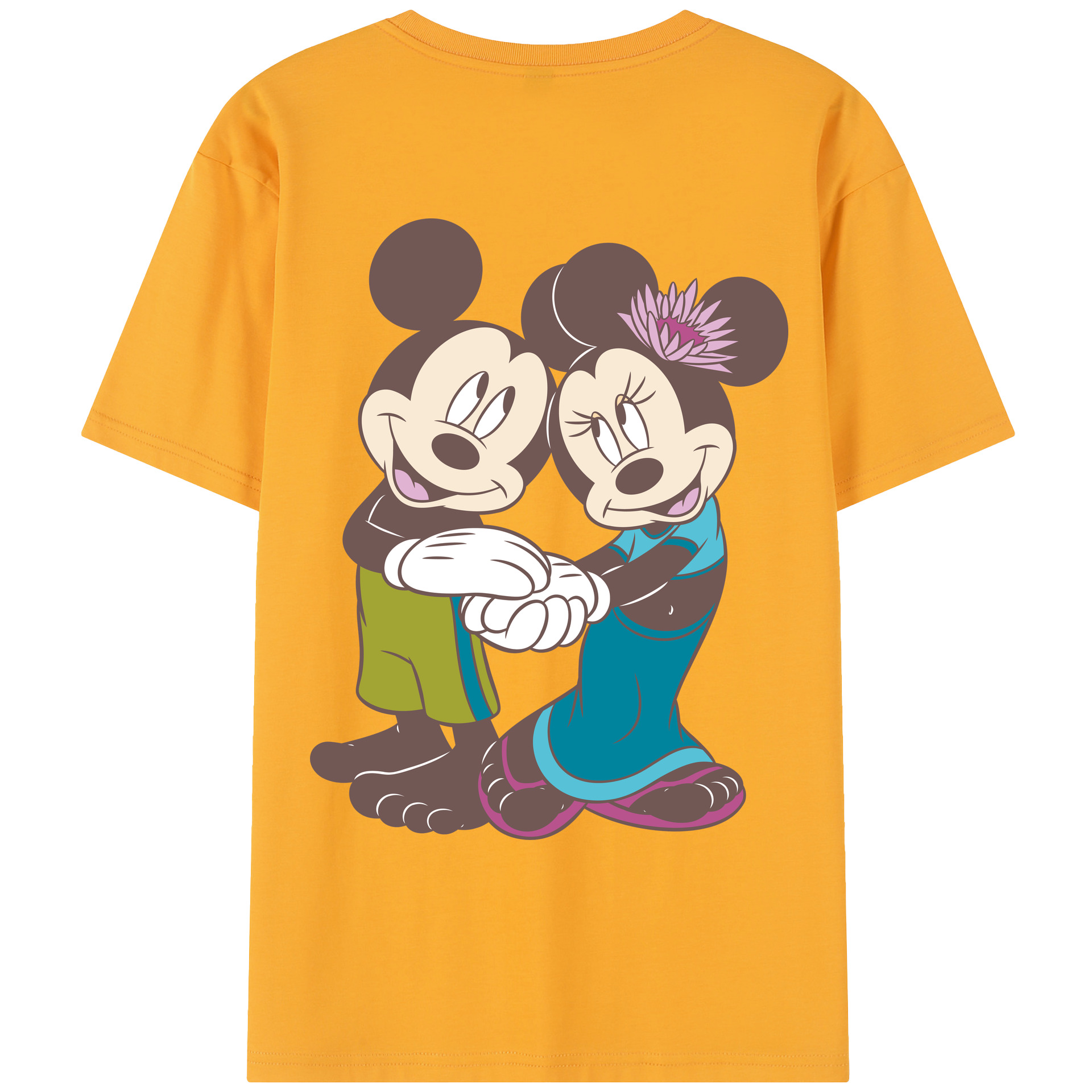 （画像用） ミッキーマウス Mickey Mouse レディース半袖Tシャツ(バックプリント)