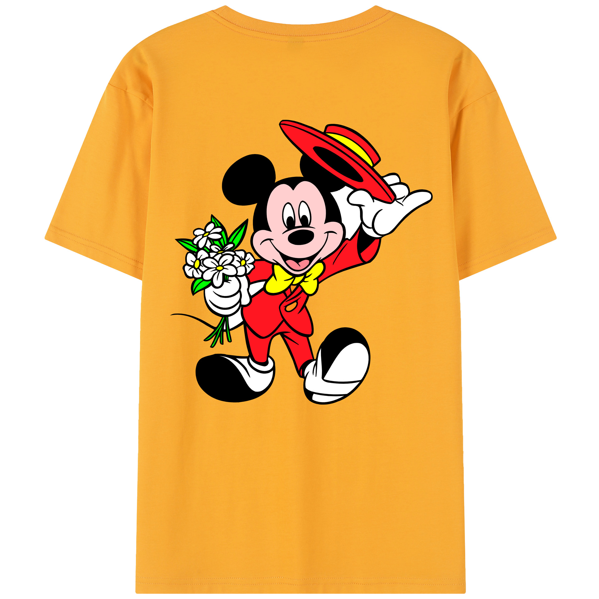 （画像用） ミッキーマウス Mickey Mouse レディース半袖Tシャツ(バックプリント)