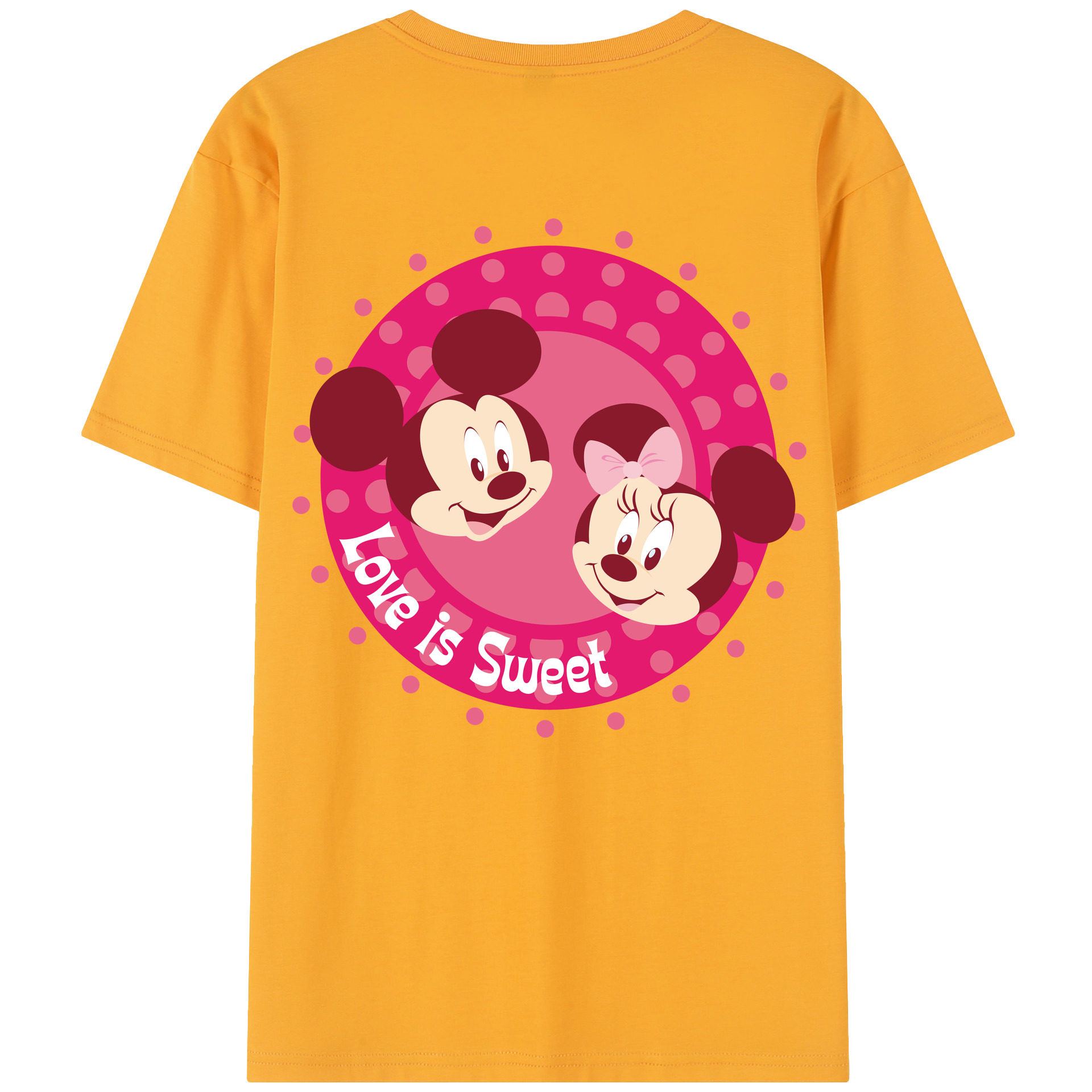 （画像用） ミッキーマウス Mickey Mouse レディース半袖Tシャツ(バックプリント)