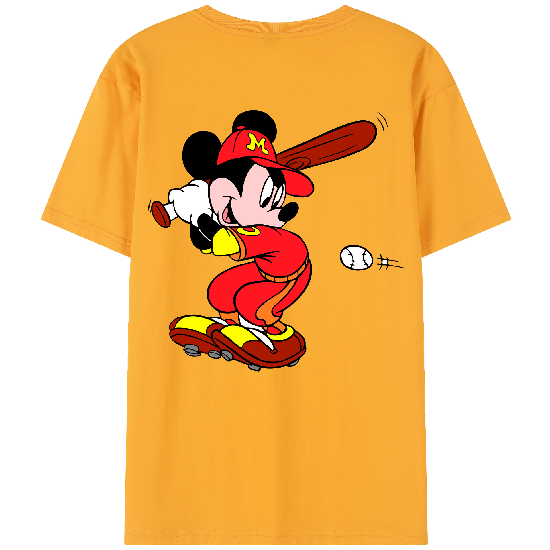 （画像用） ミッキーマウス Mickey Mouse レディース半袖Tシャツ(バックプリント)