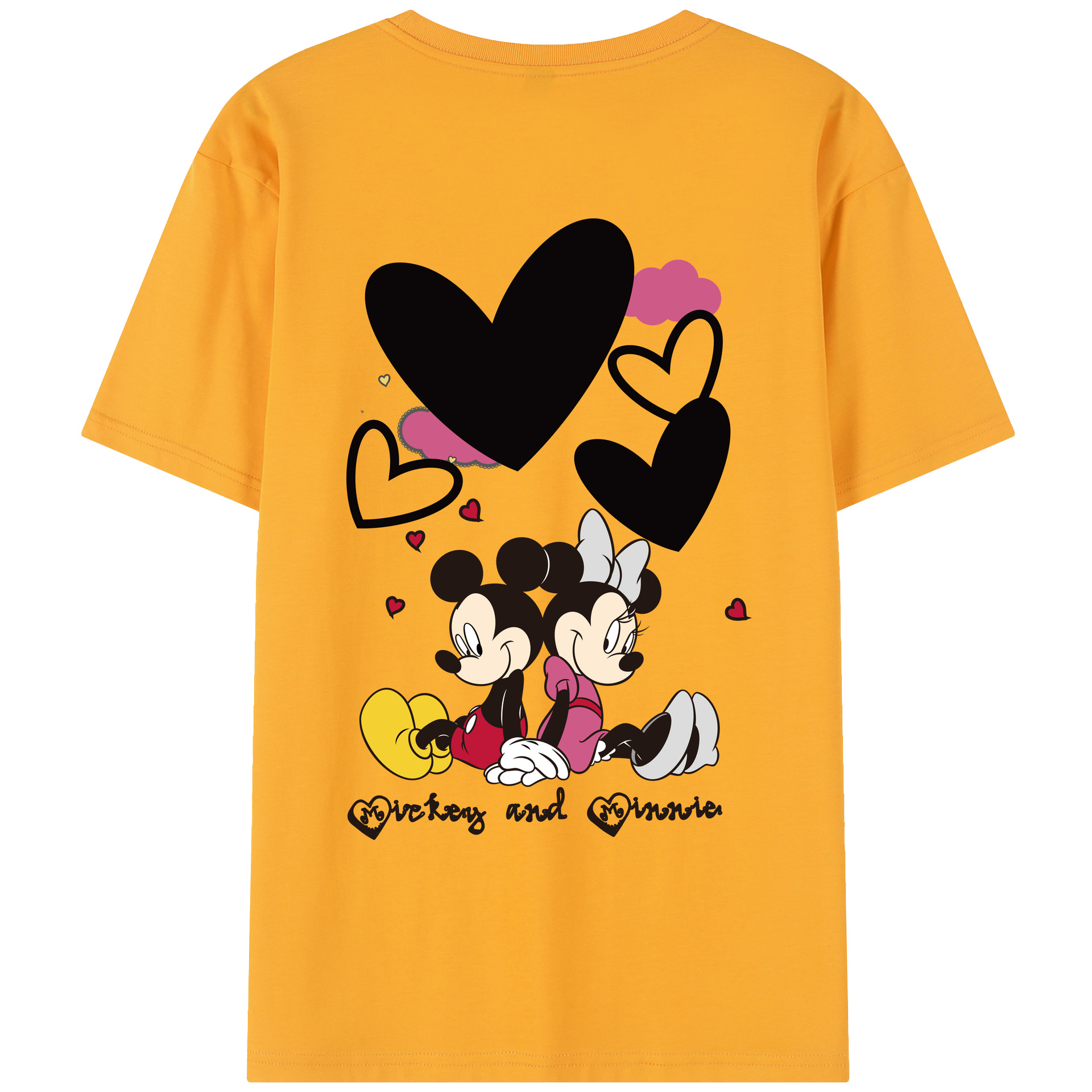 （画像用） ミッキーマウス Mickey Mouse レディース半袖Tシャツ(バックプリント)