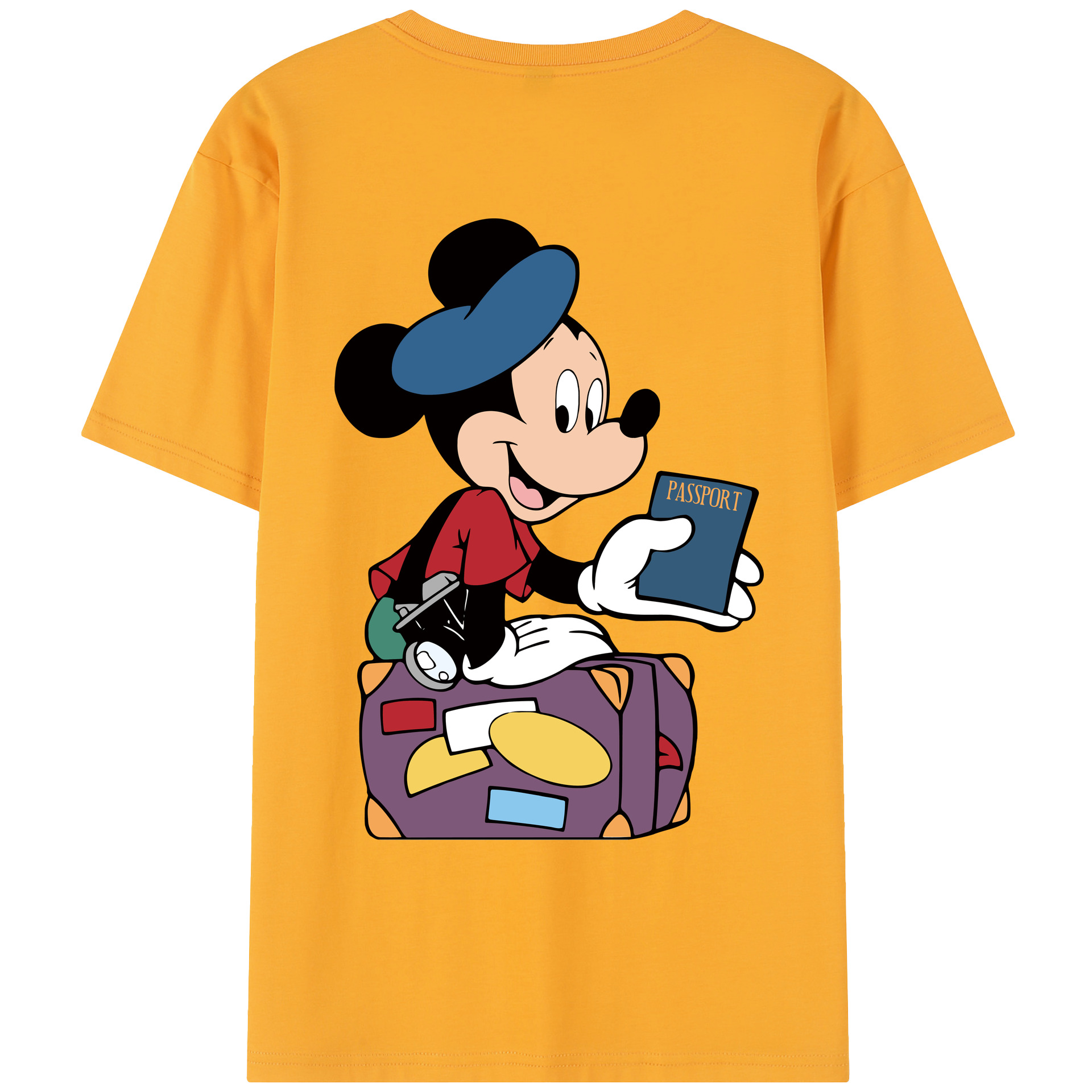 （画像用） ミッキーマウス Mickey Mouse レディース半袖Tシャツ(バックプリント)