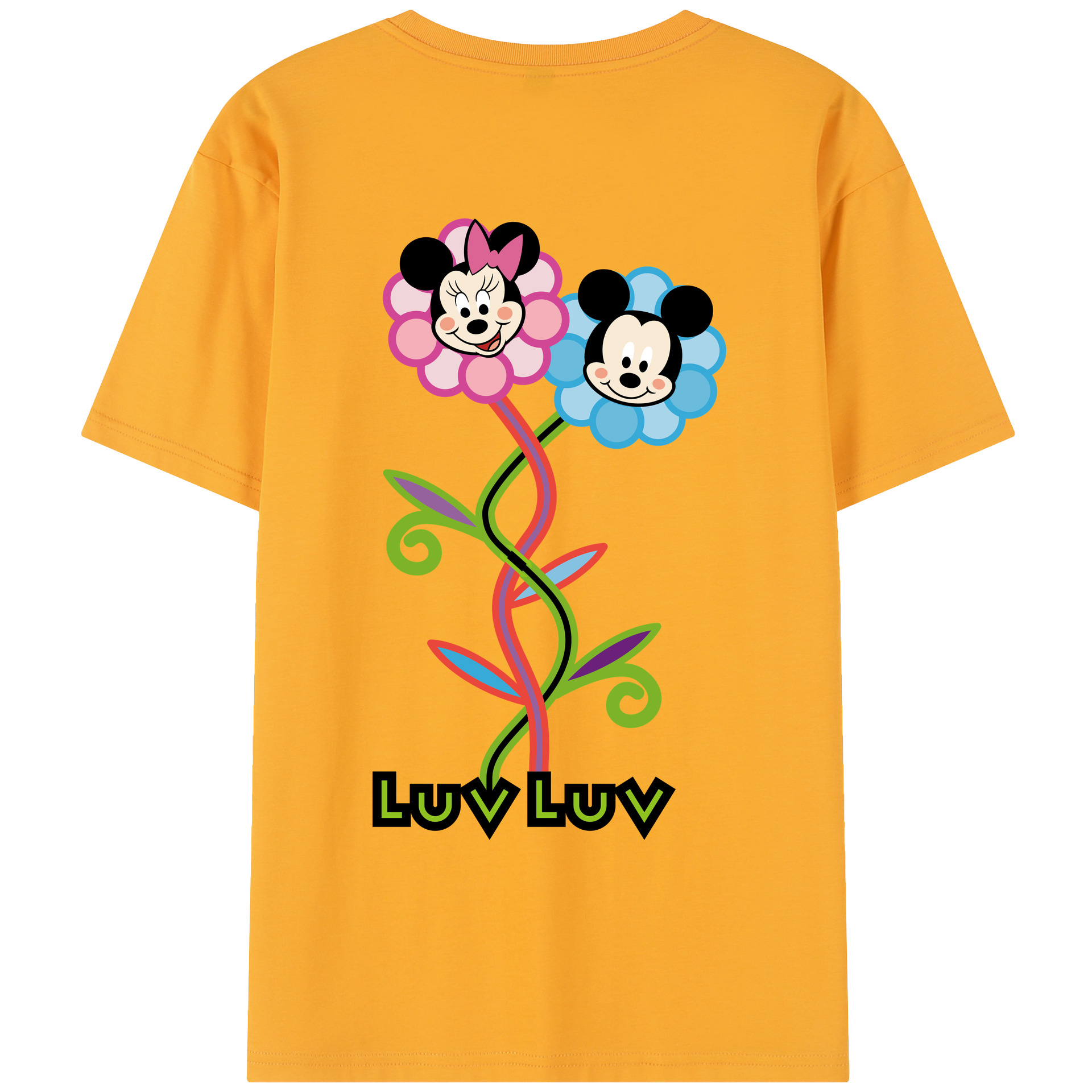 （画像用） ミッキーマウス Mickey Mouse レディース半袖Tシャツ(バックプリント)
