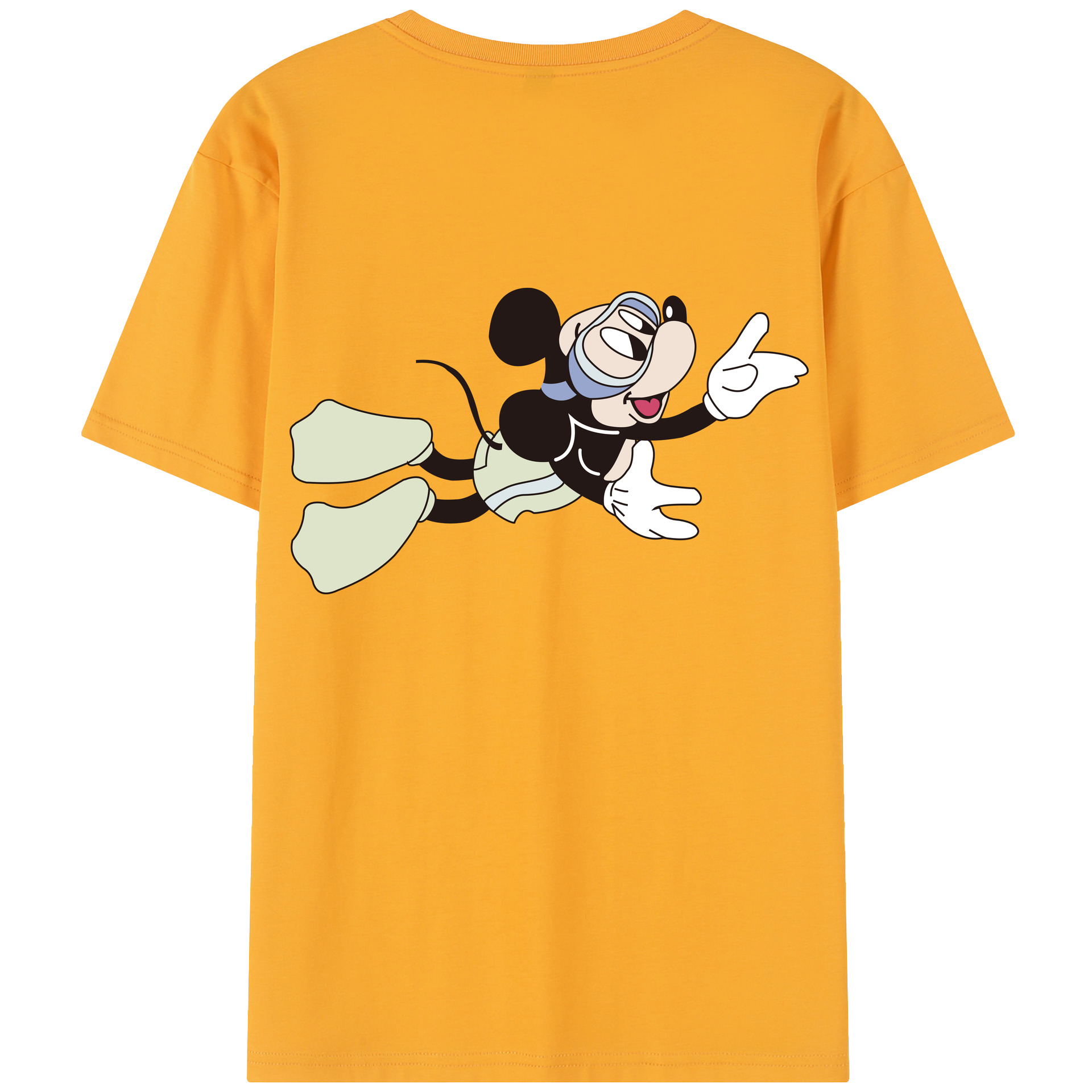 ミッキーマウス Mickey Mouse レディース半袖Tシャツ(バックプリント)