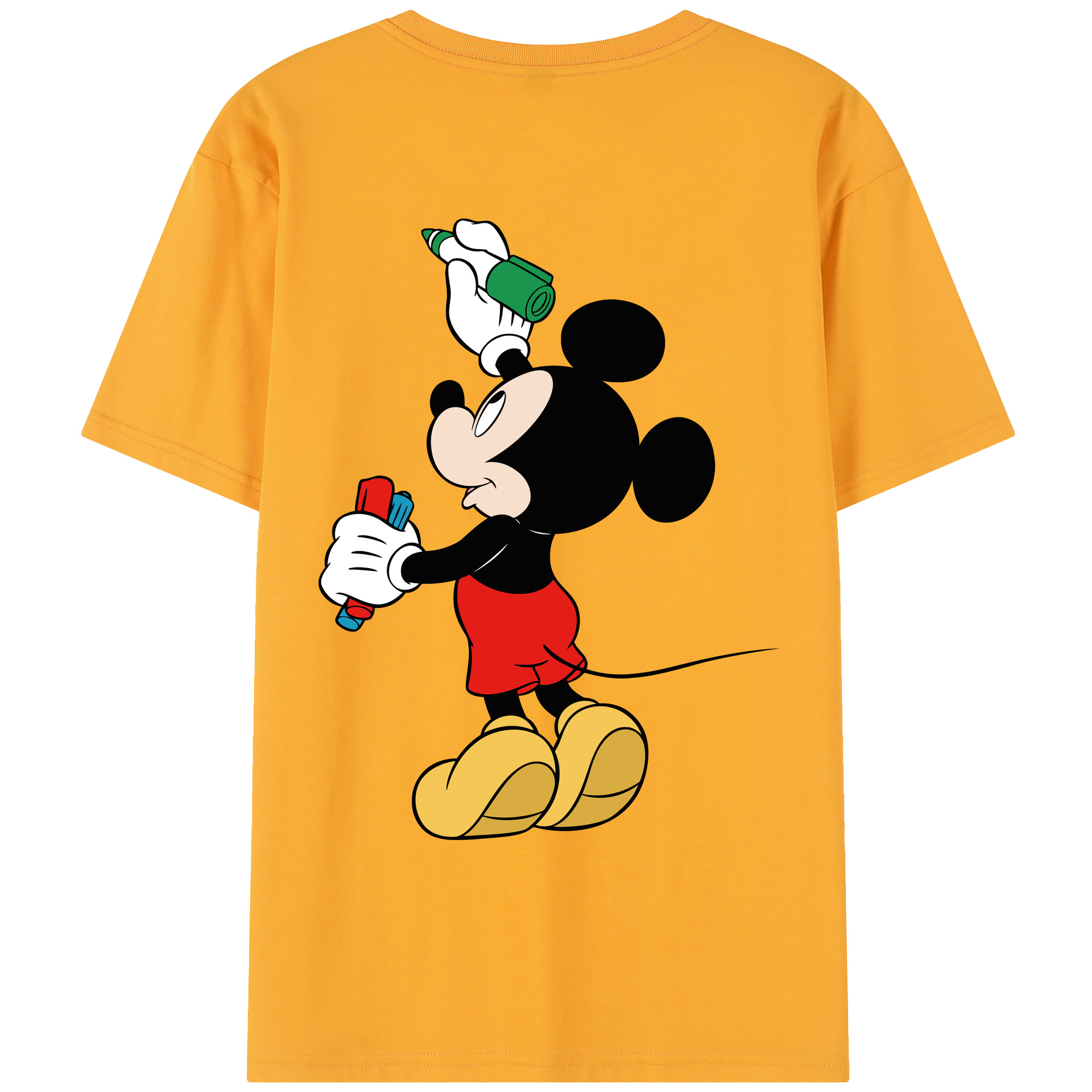（画像用） ミッキーマウス Mickey Mouse レディース半袖Tシャツ(バックプリント)