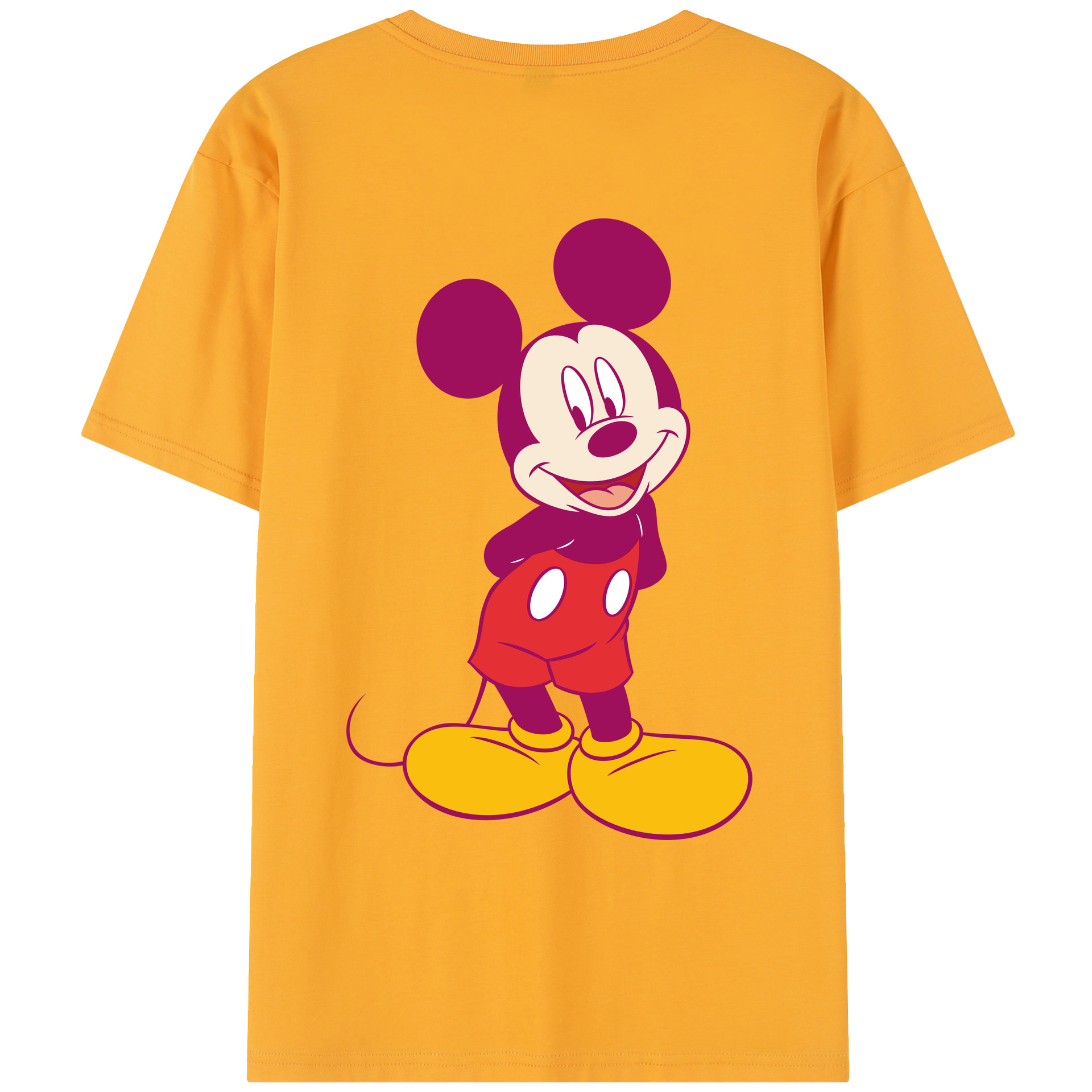 （画像用） ミッキーマウス Mickey Mouse レディース半袖Tシャツ(バックプリント)