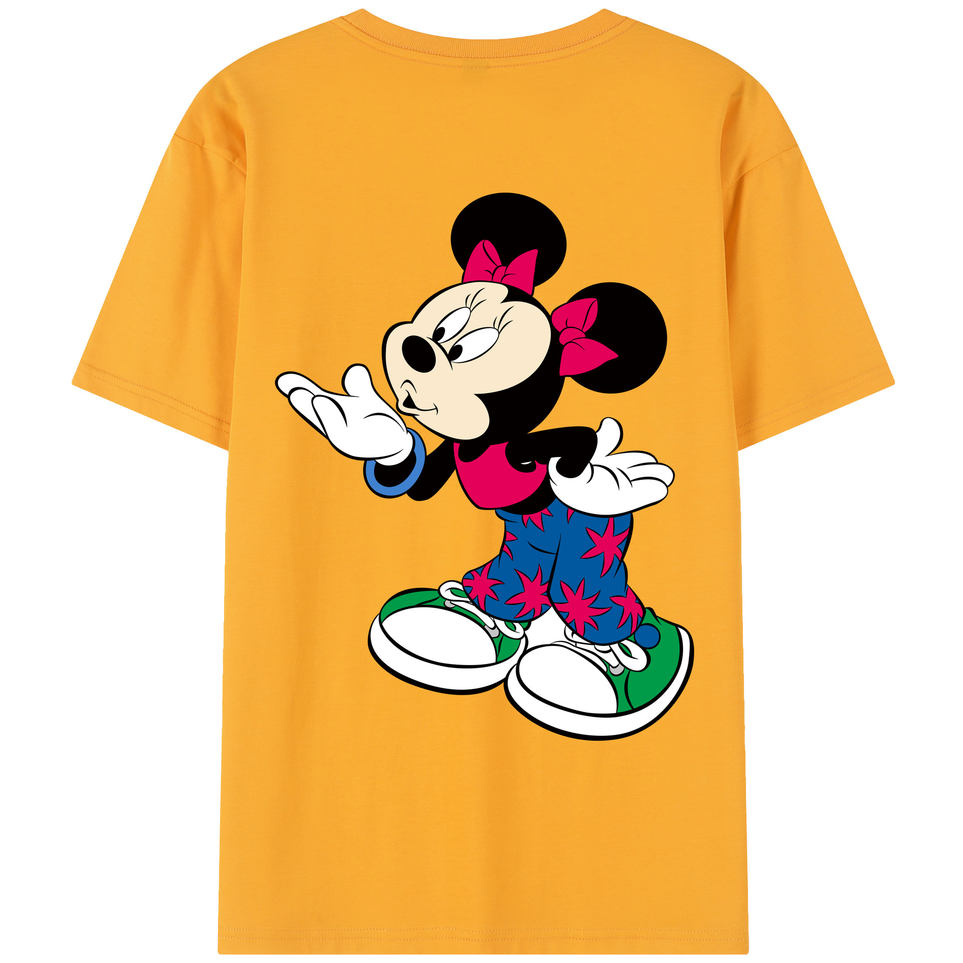 （画像用） ミッキーマウス Mickey Mouse レディース半袖Tシャツ(バックプリント)