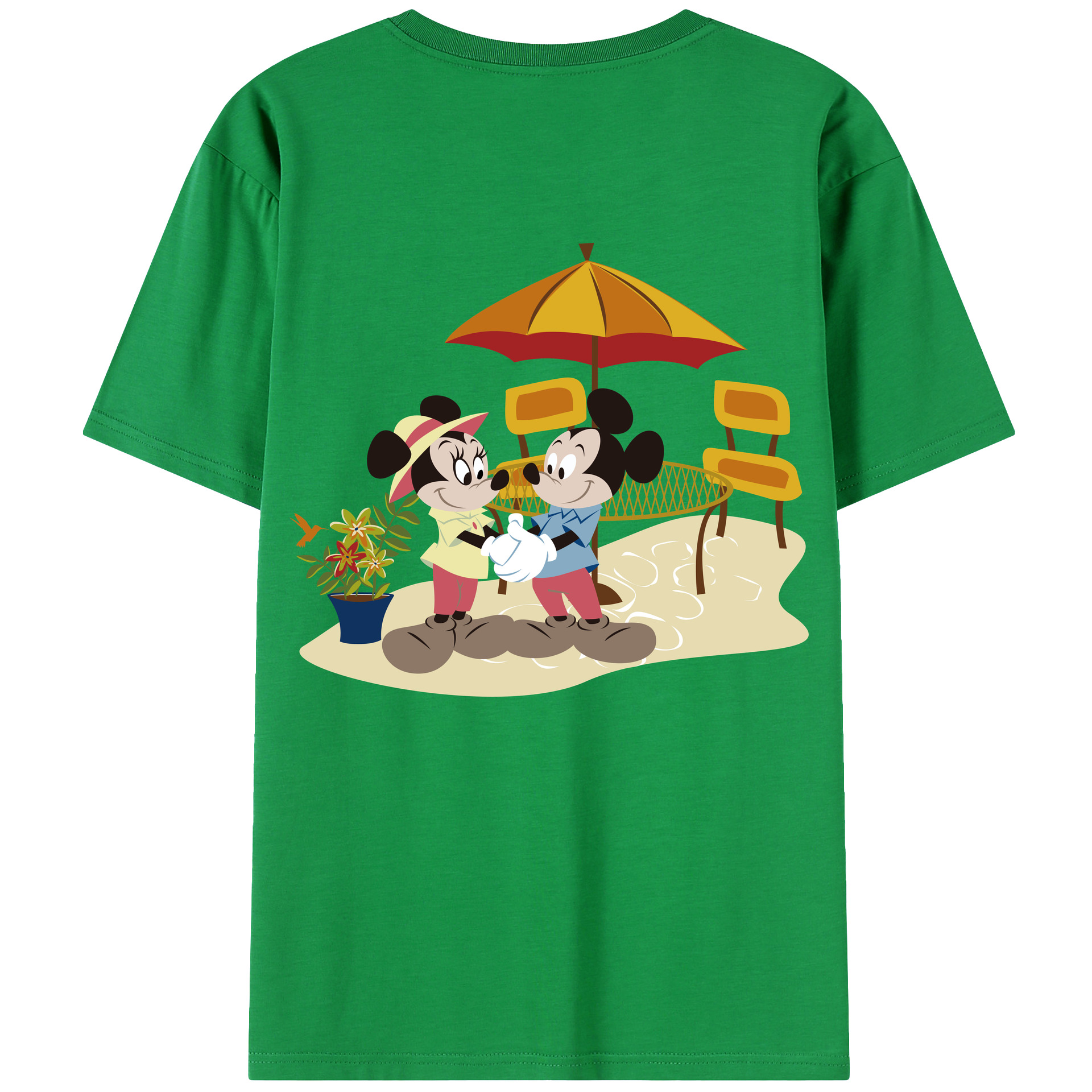 （画像用） ミッキーマウス Mickey Mouse レディース半袖Tシャツ(バックプリント)