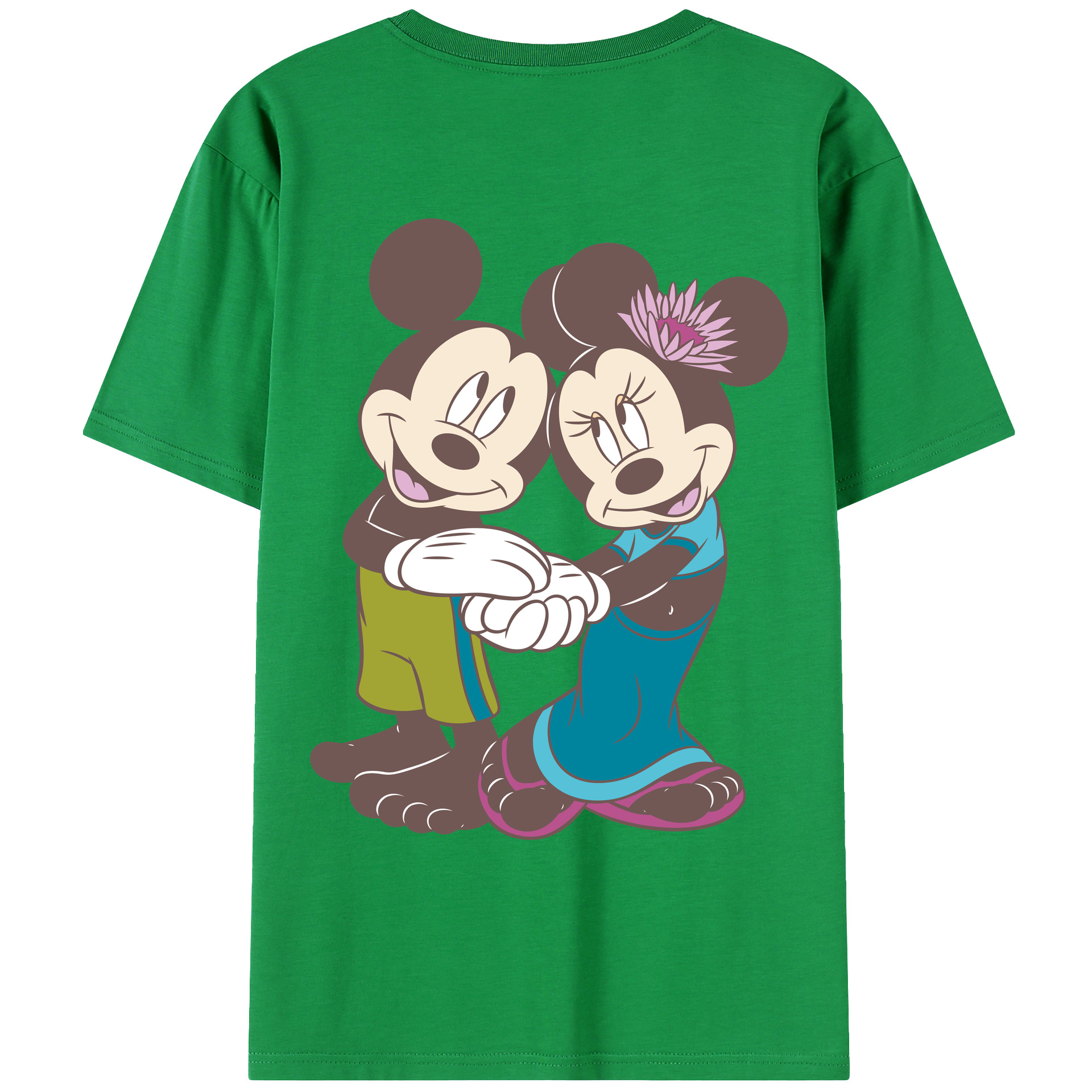 （画像用） ミッキーマウス Mickey Mouse レディース半袖Tシャツ(バックプリント)