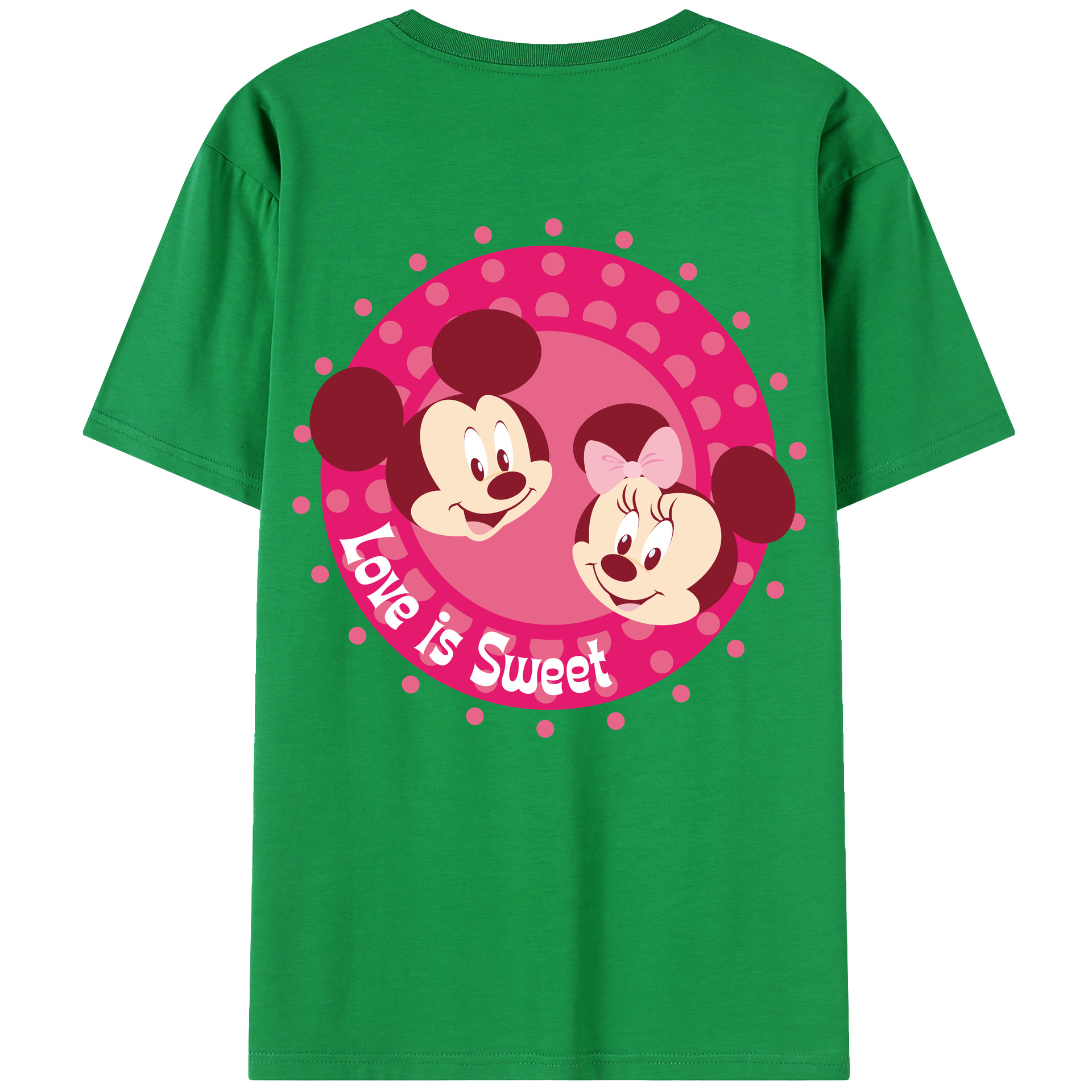 （画像用） ミッキーマウス Mickey Mouse レディース半袖Tシャツ(バックプリント)