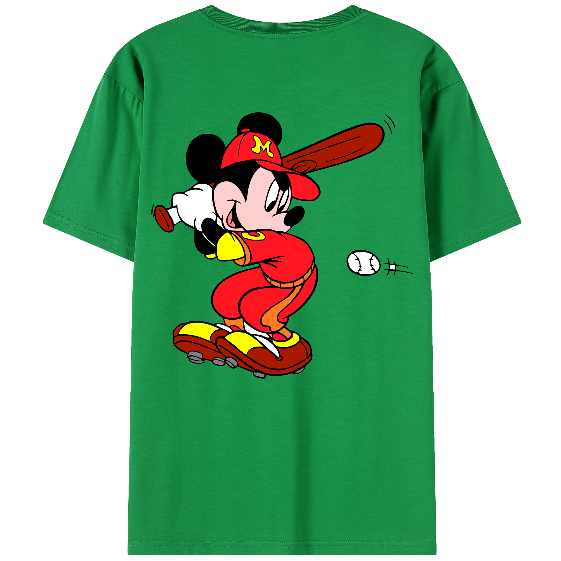 （画像用） ミッキーマウス Mickey Mouse レディース半袖Tシャツ(バックプリント)