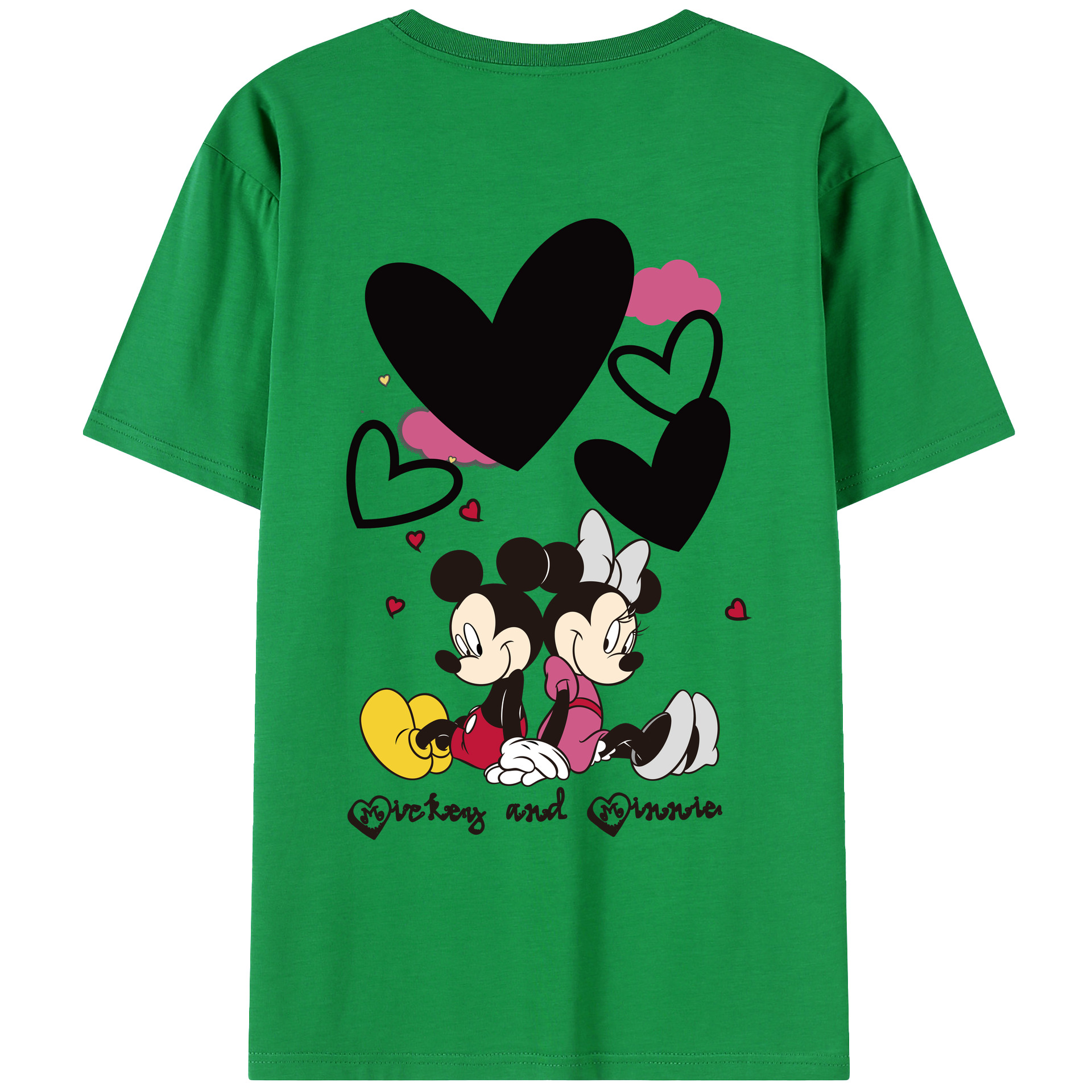 （画像用） ミッキーマウス Mickey Mouse レディース半袖Tシャツ(バックプリント)