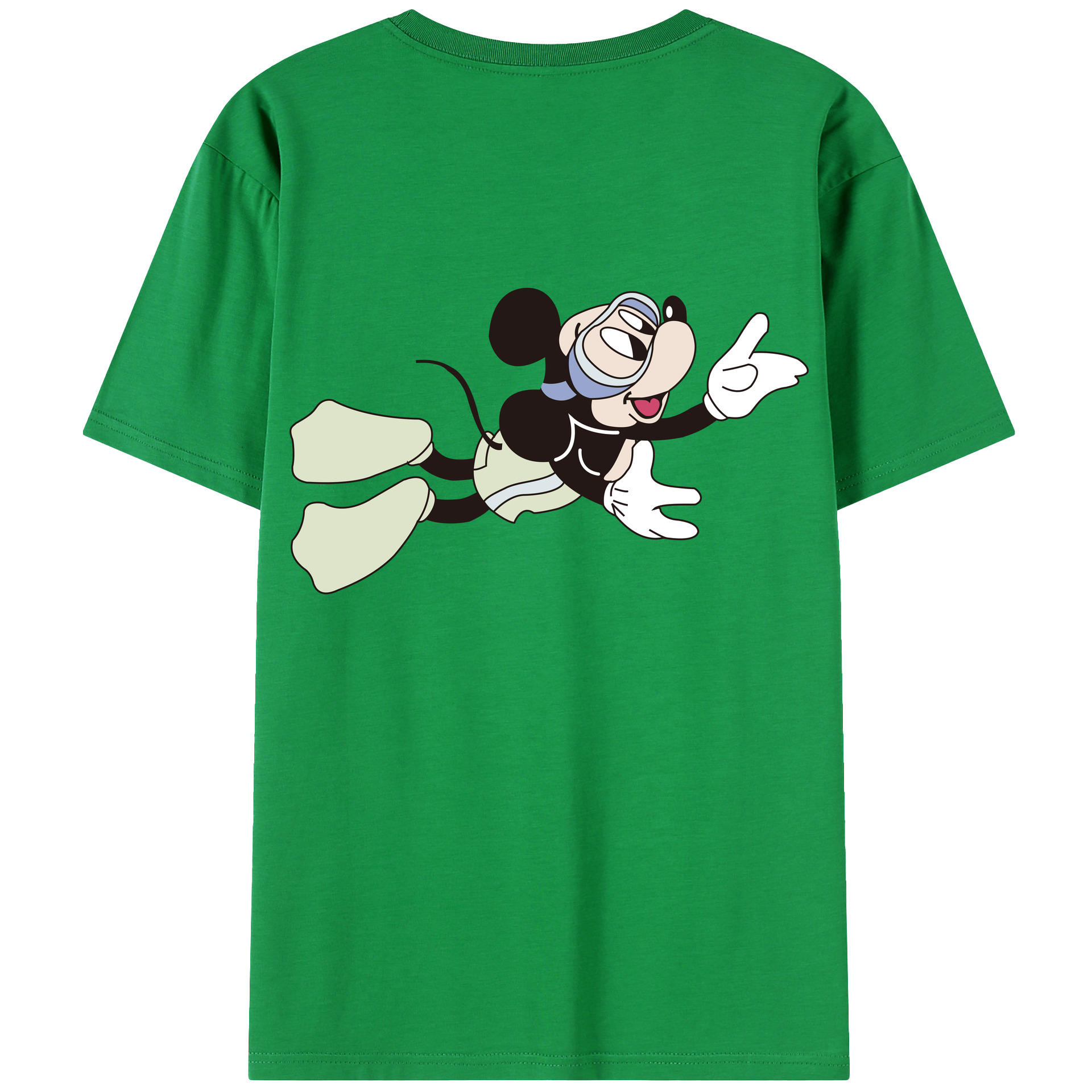ミッキーマウス Mickey Mouse レディース半袖Tシャツ(バックプリント)