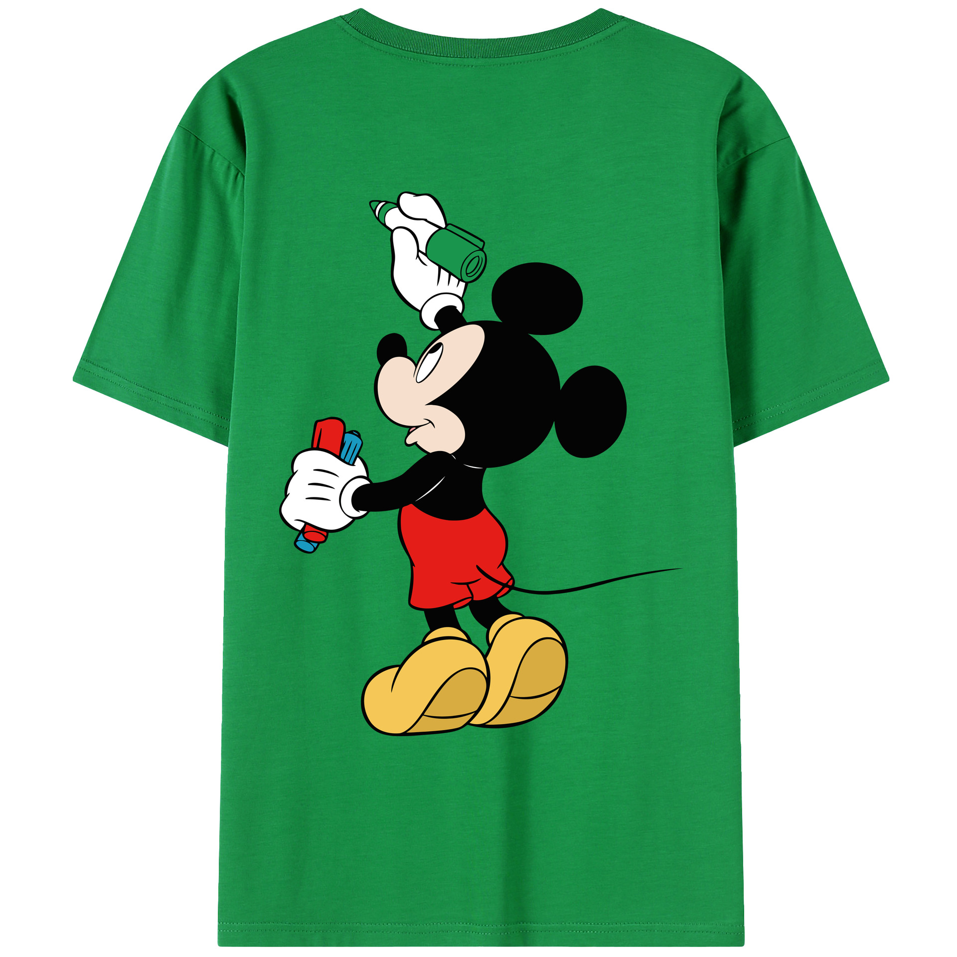 （画像用） ミッキーマウス Mickey Mouse レディース半袖Tシャツ(バックプリント)
