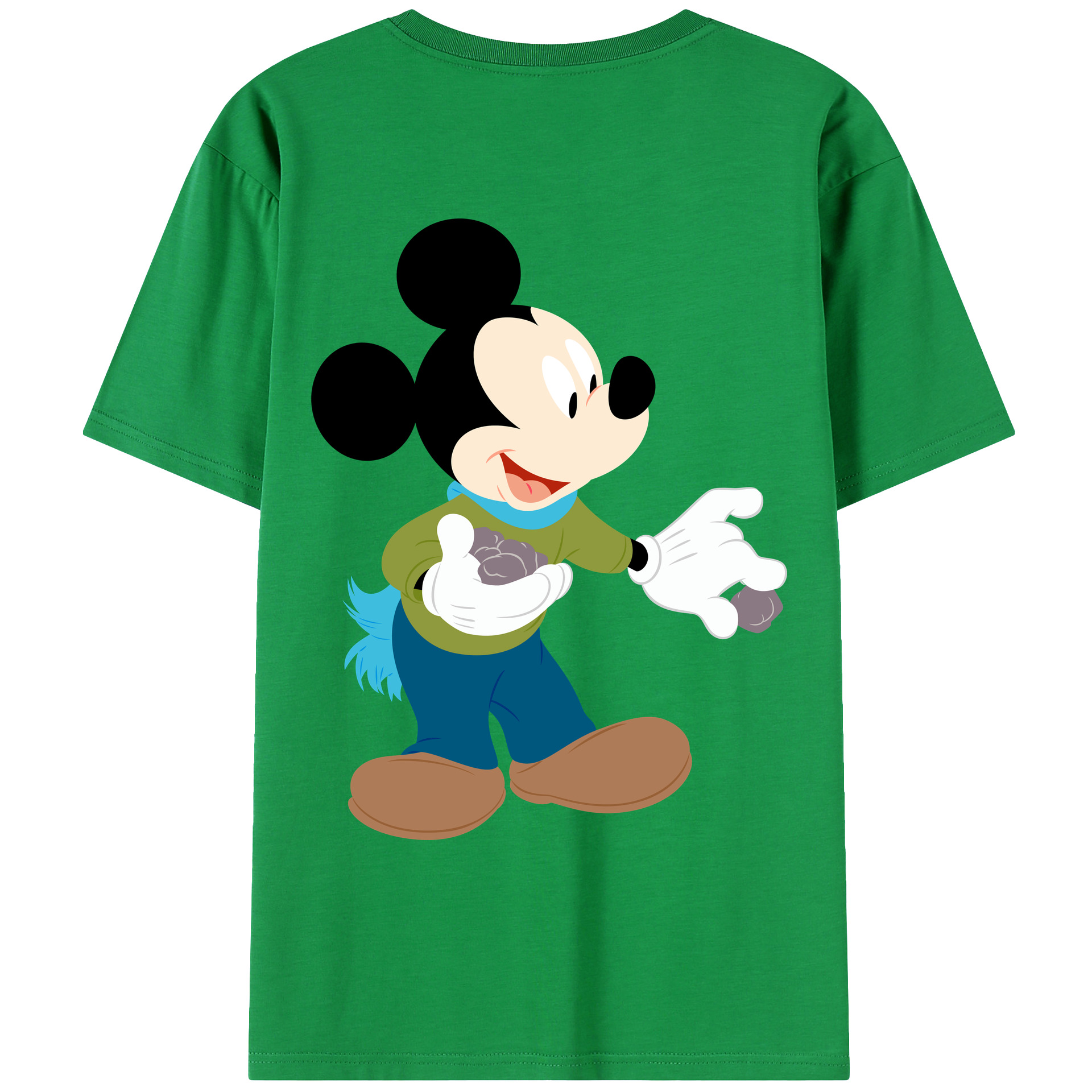 （画像用） ミッキーマウス Mickey Mouse レディース半袖Tシャツ(バックプリント)