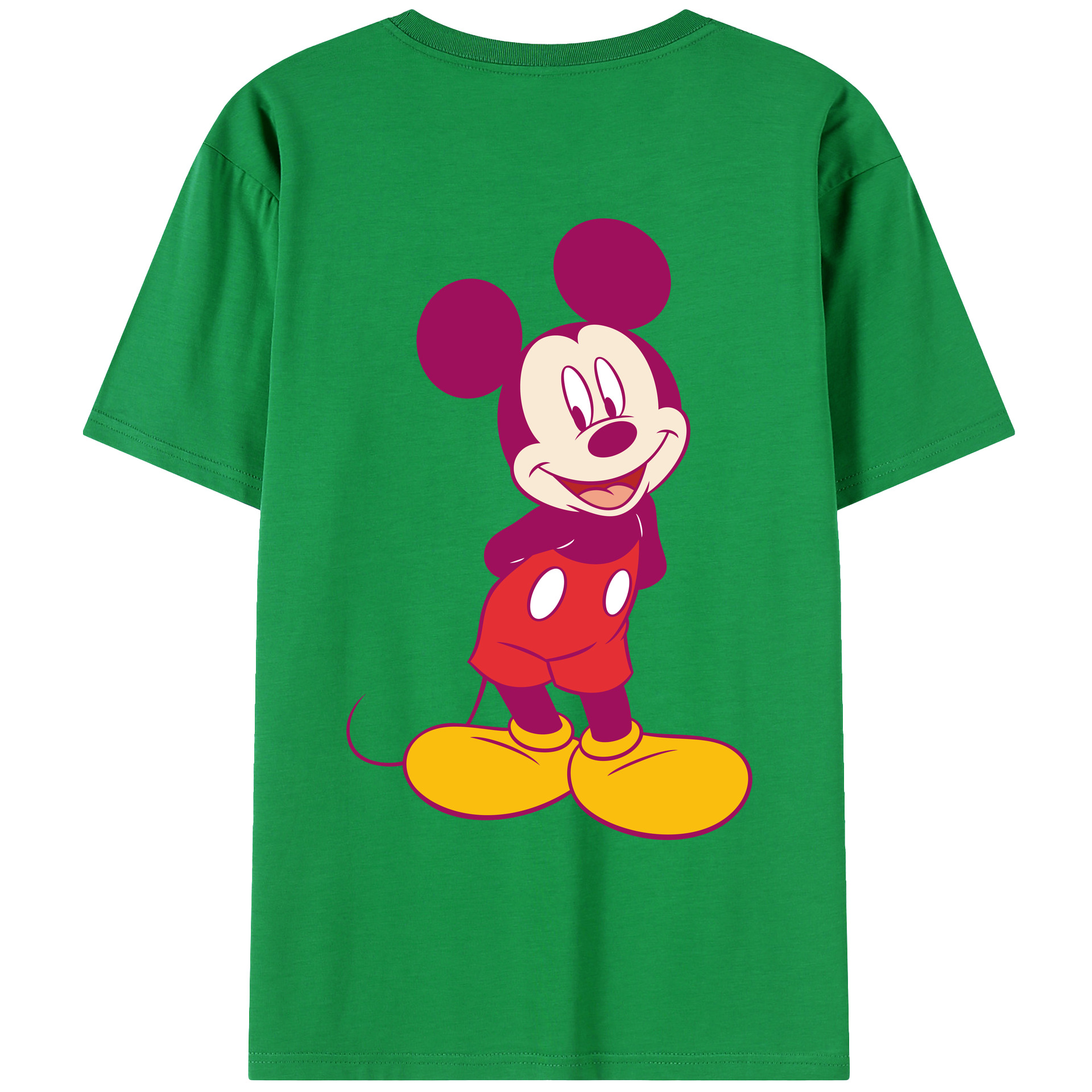 （画像用） ミッキーマウス Mickey Mouse レディース半袖Tシャツ(バックプリント)