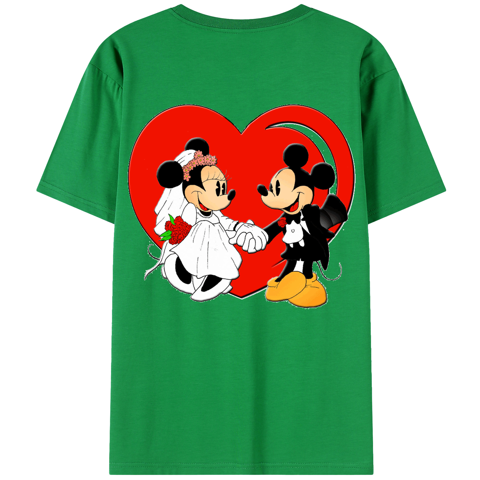 （画像用） ミッキーマウス Mickey Mouse レディース半袖Tシャツ(バックプリント)