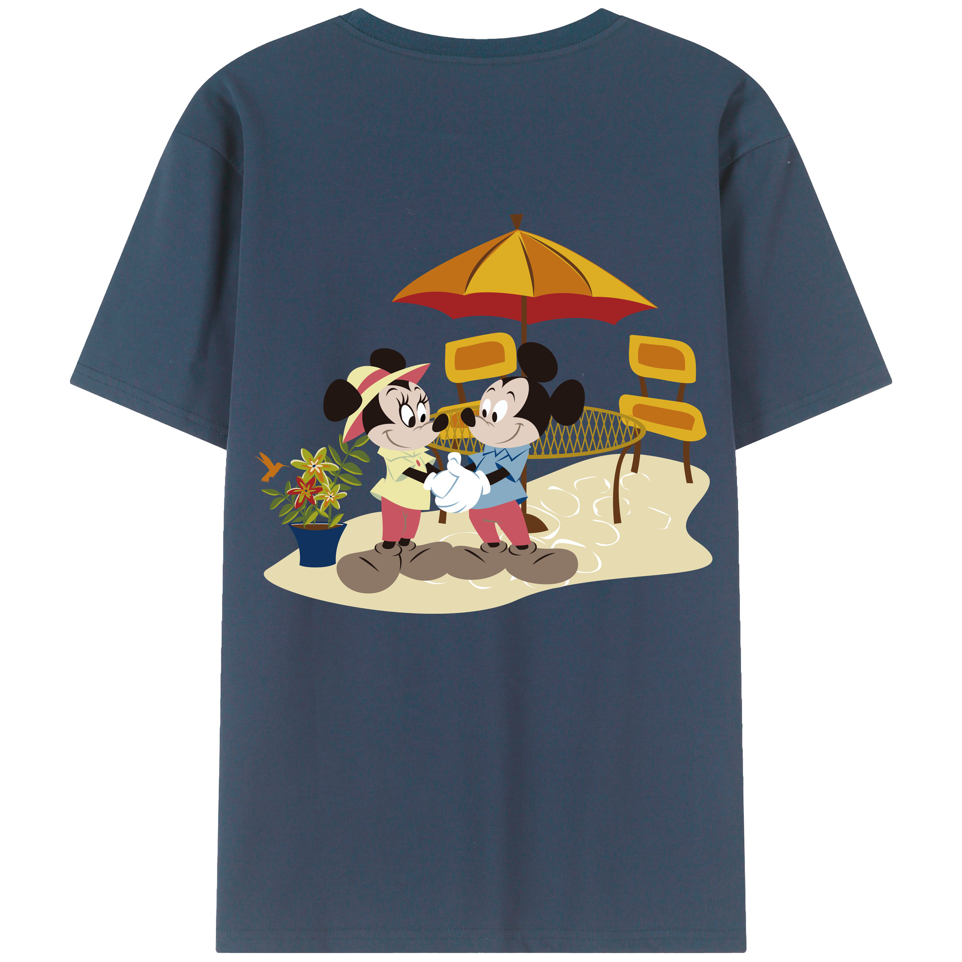 （画像用） ミッキーマウス Mickey Mouse レディース半袖Tシャツ(バックプリント)