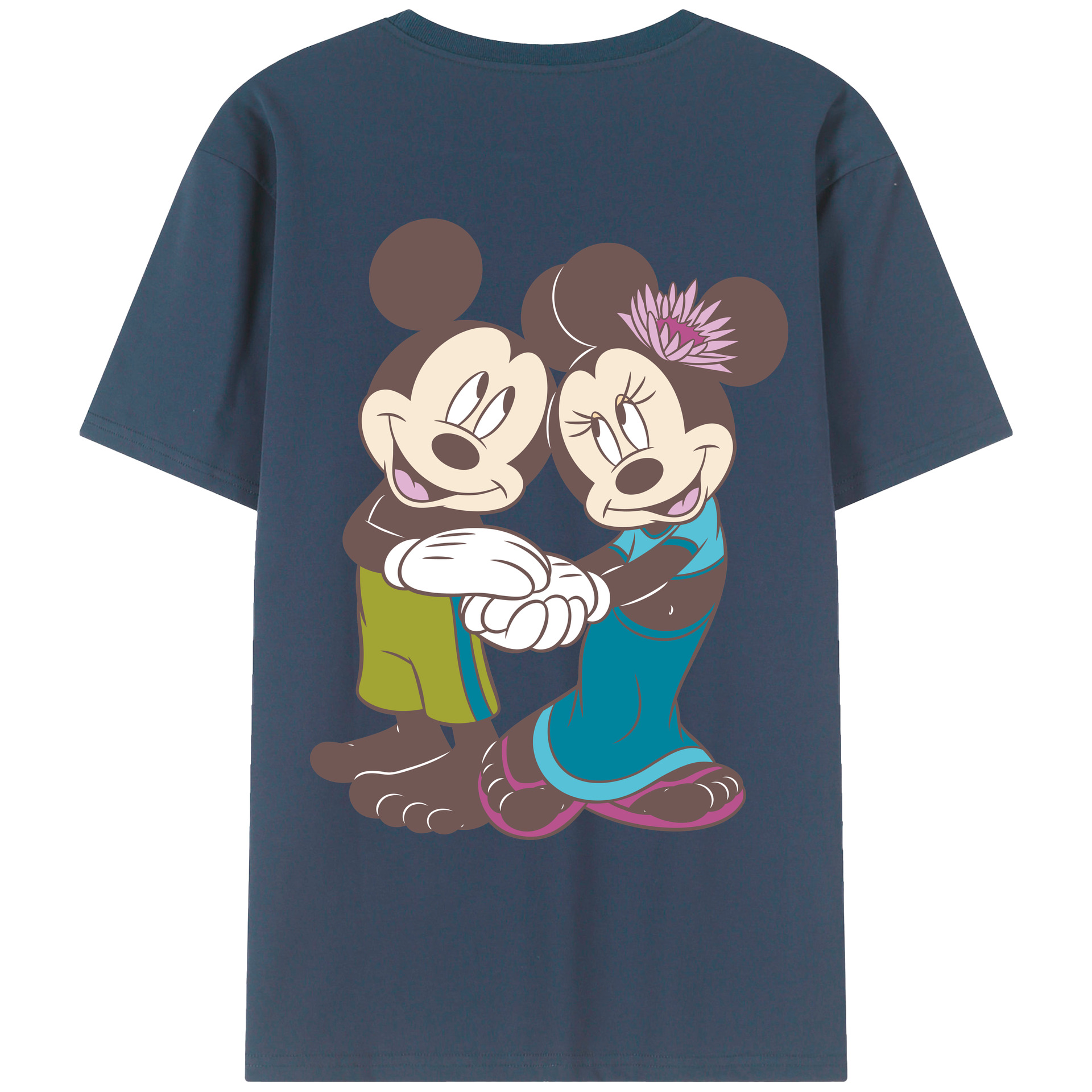 （画像用） ミッキーマウス Mickey Mouse レディース半袖Tシャツ(バックプリント)