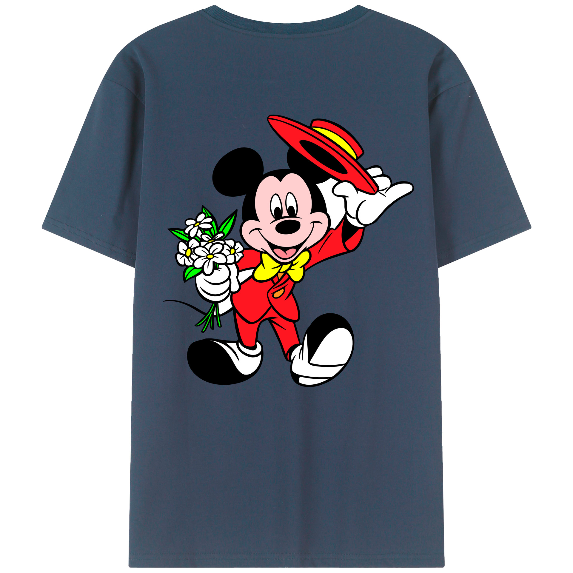 （画像用） ミッキーマウス Mickey Mouse レディース半袖Tシャツ(バックプリント)