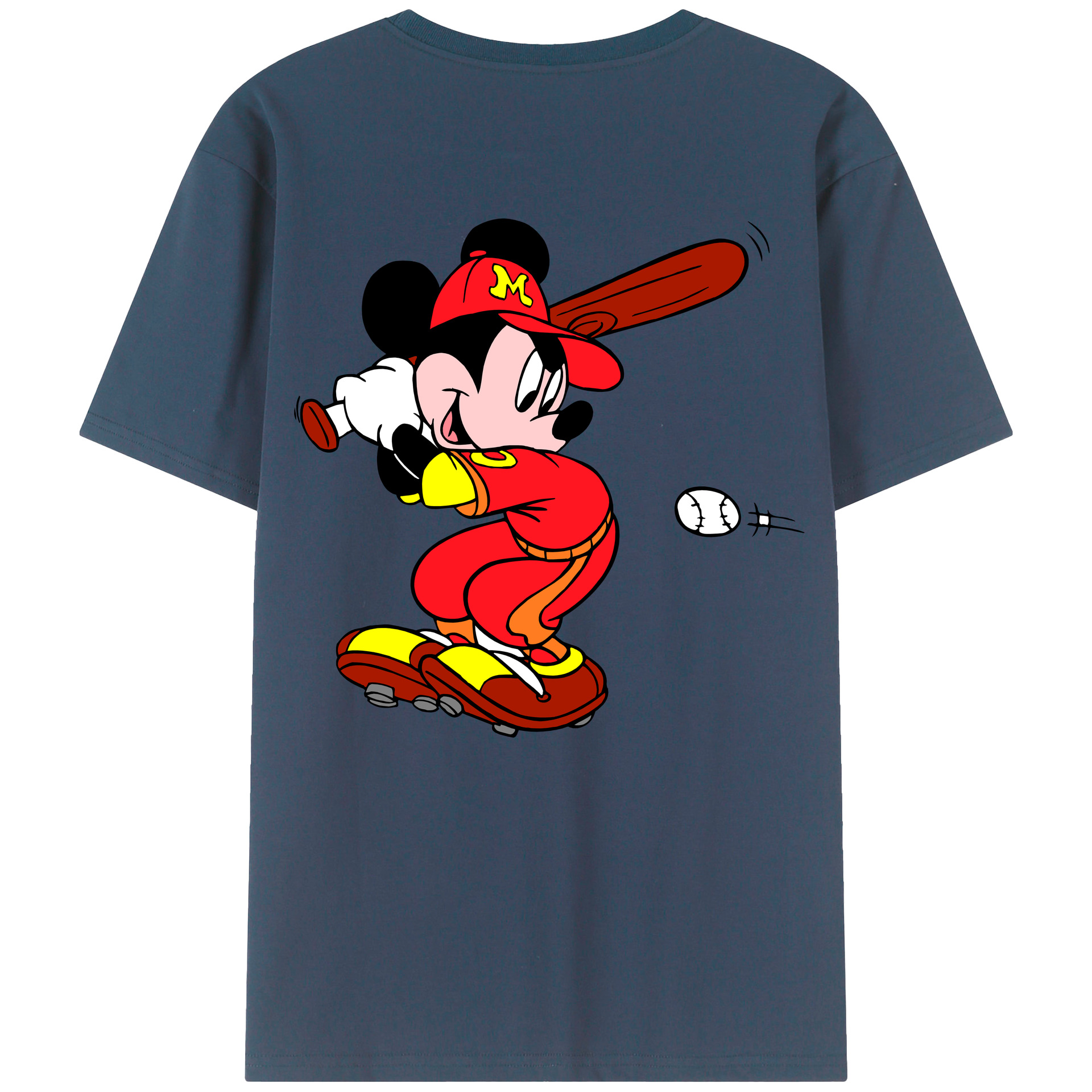 （画像用） ミッキーマウス Mickey Mouse レディース半袖Tシャツ(バックプリント)