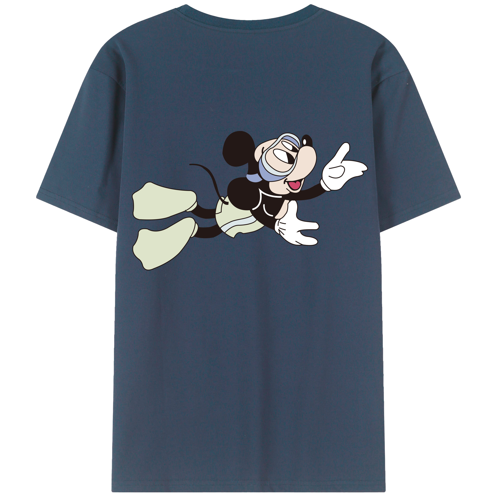 ミッキーマウス Mickey Mouse レディース半袖Tシャツ(バックプリント)