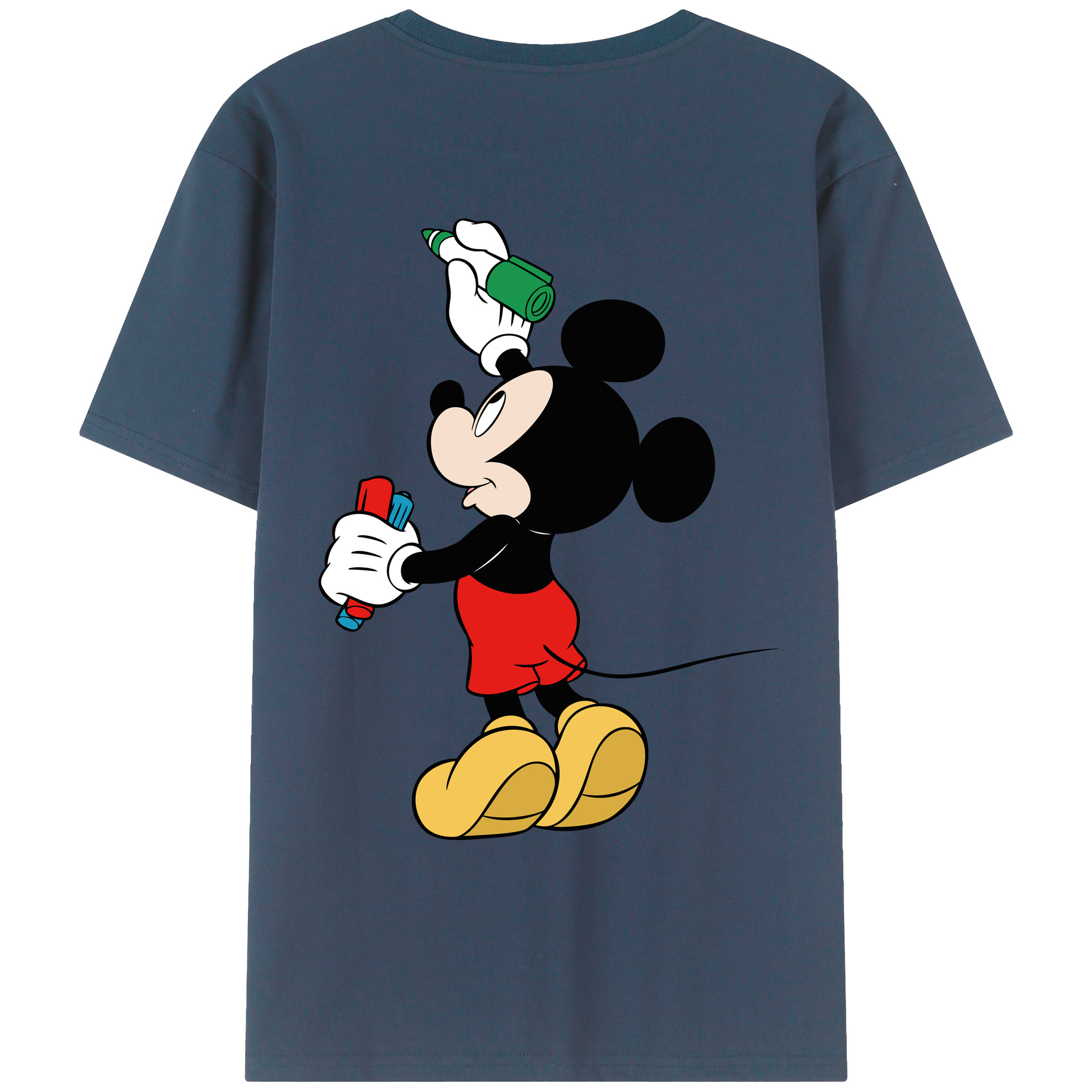 （画像用） ミッキーマウス Mickey Mouse レディース半袖Tシャツ(バックプリント)