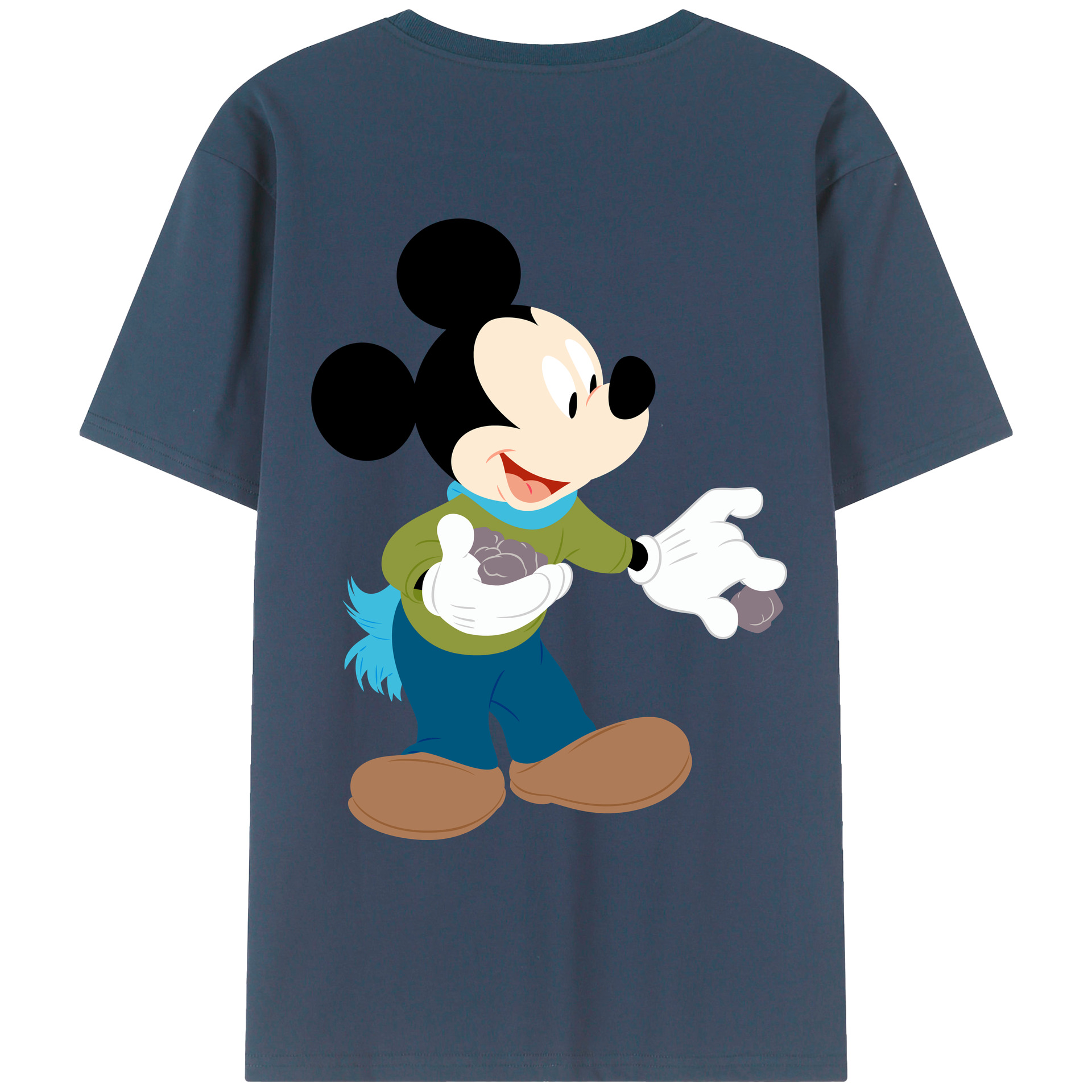 （画像用） ミッキーマウス Mickey Mouse レディース半袖Tシャツ(バックプリント)