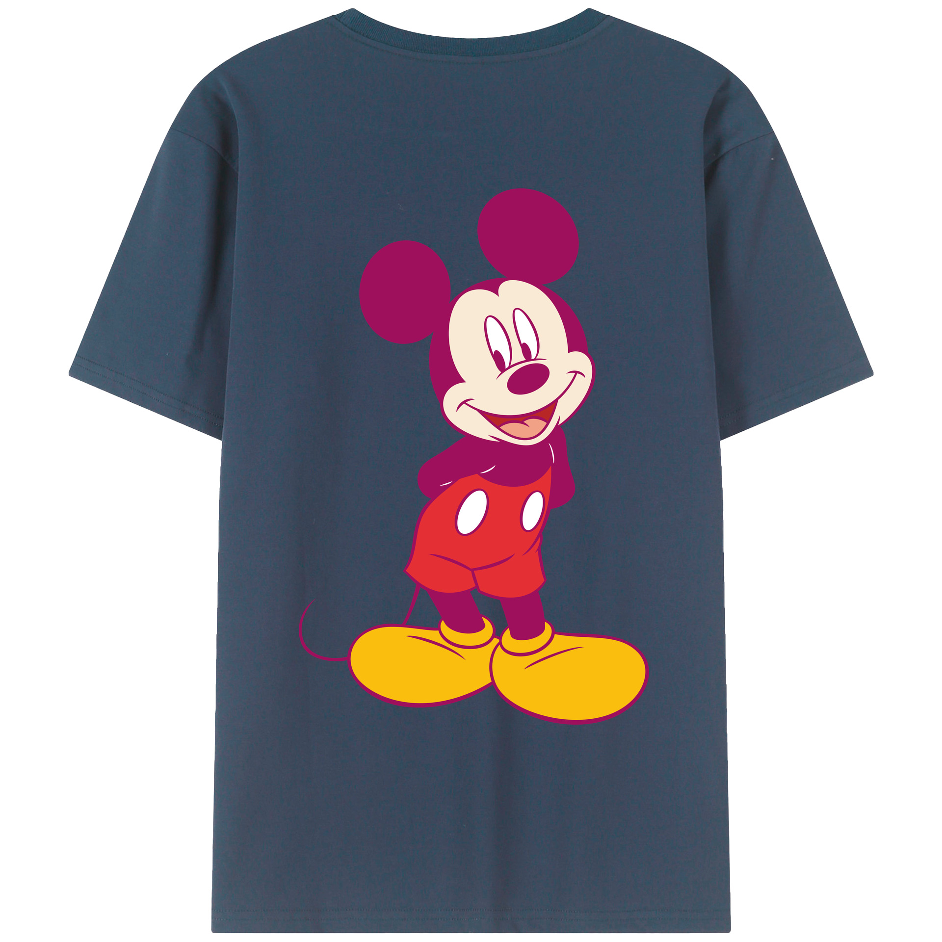 （画像用） ミッキーマウス Mickey Mouse レディース半袖Tシャツ(バックプリント)