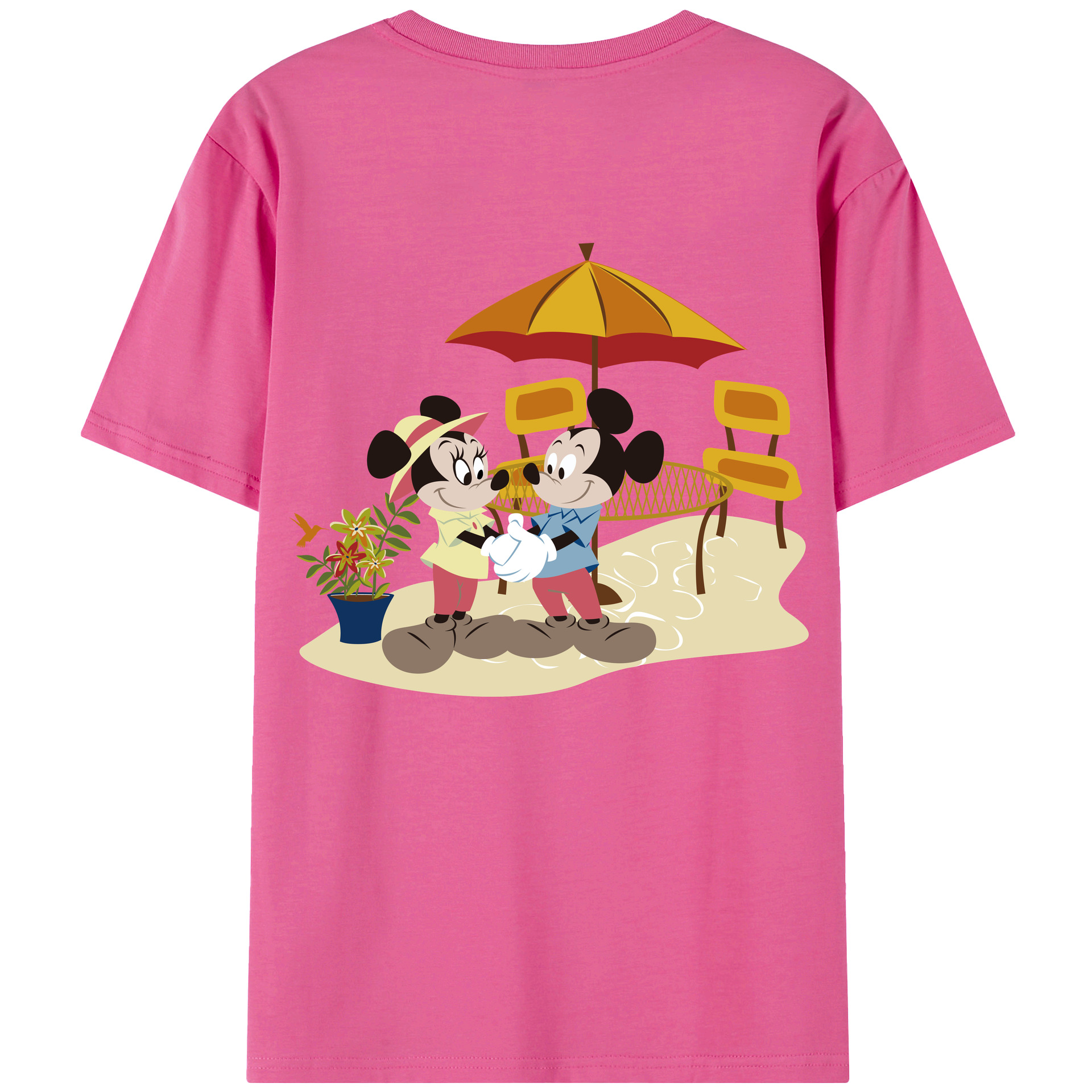 （画像用） ミッキーマウス Mickey Mouse レディース半袖Tシャツ(バックプリント)