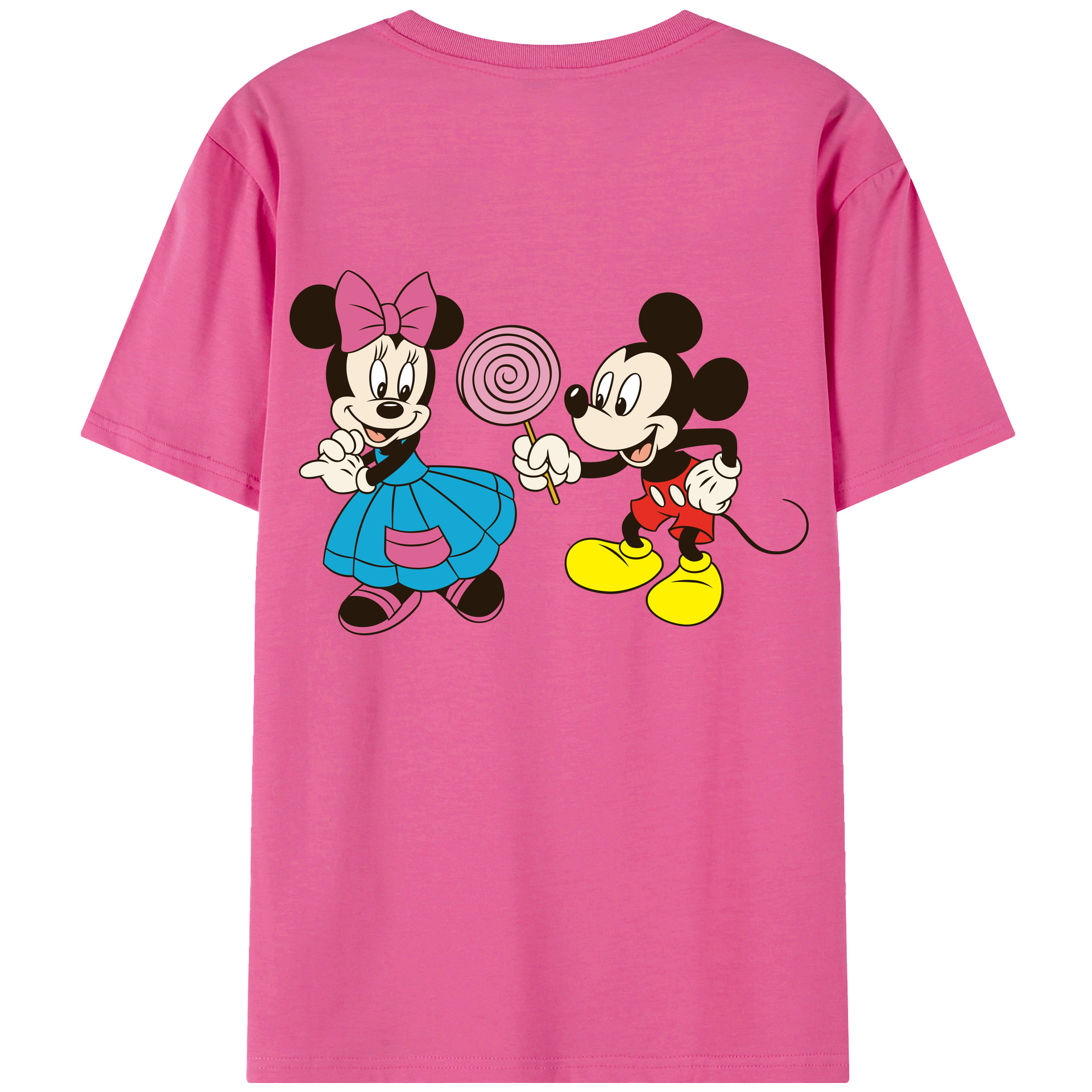 （画像用） ミッキーマウス Mickey Mouse レディース半袖Tシャツ(バックプリント)