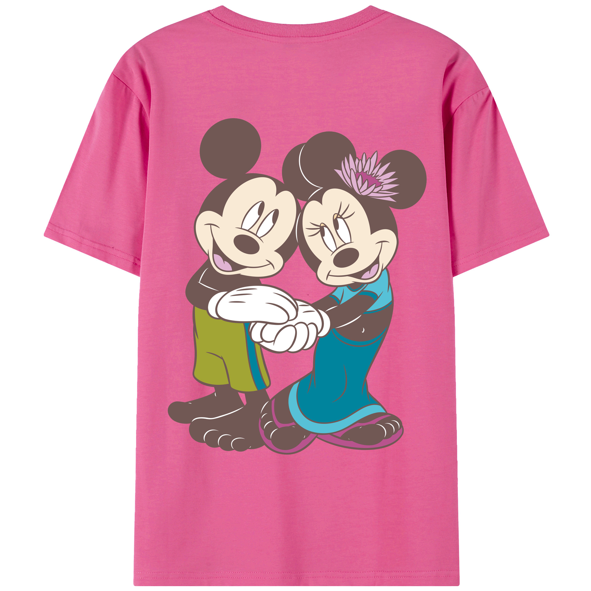 （画像用） ミッキーマウス Mickey Mouse レディース半袖Tシャツ(バックプリント)