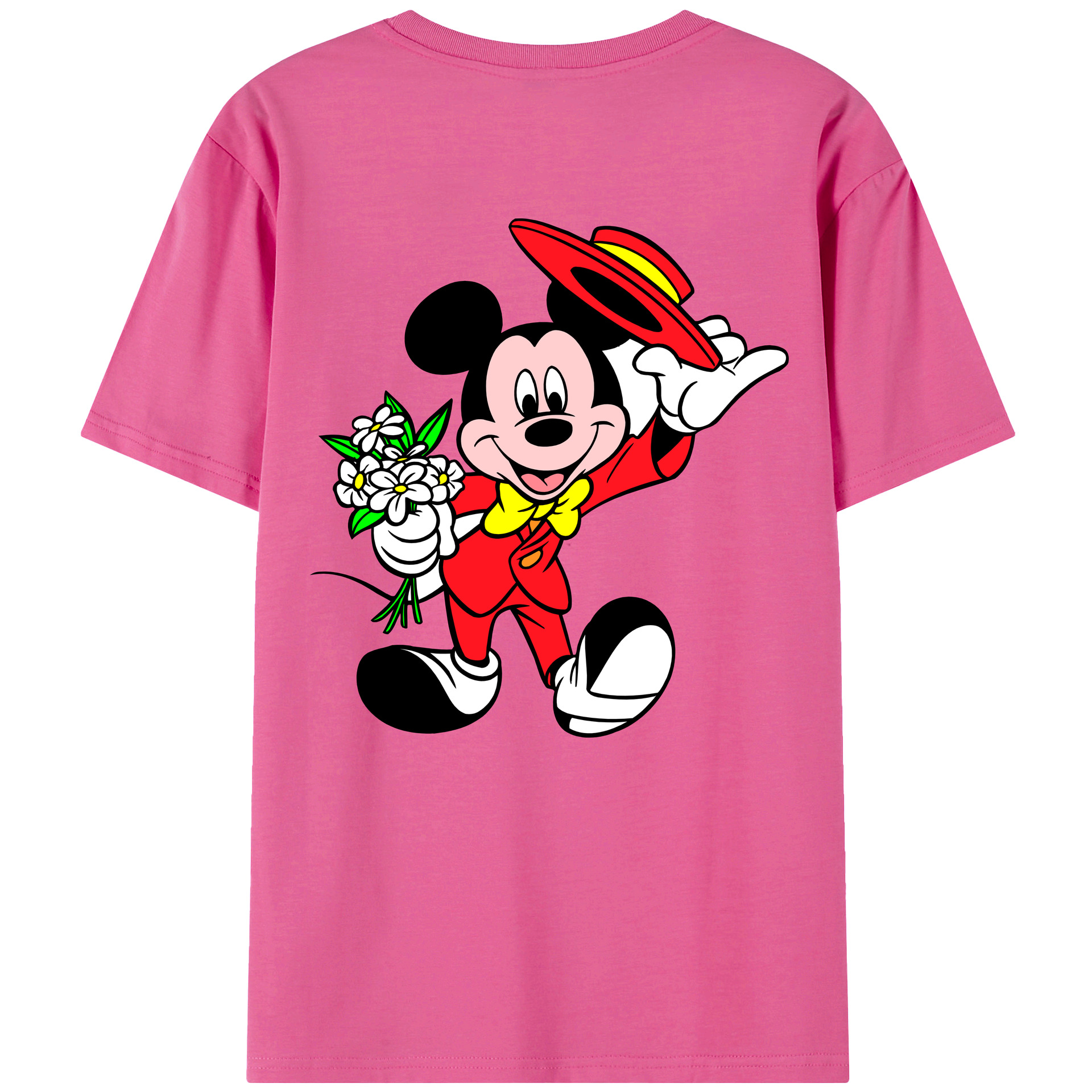 （画像用） ミッキーマウス Mickey Mouse レディース半袖Tシャツ(バックプリント)