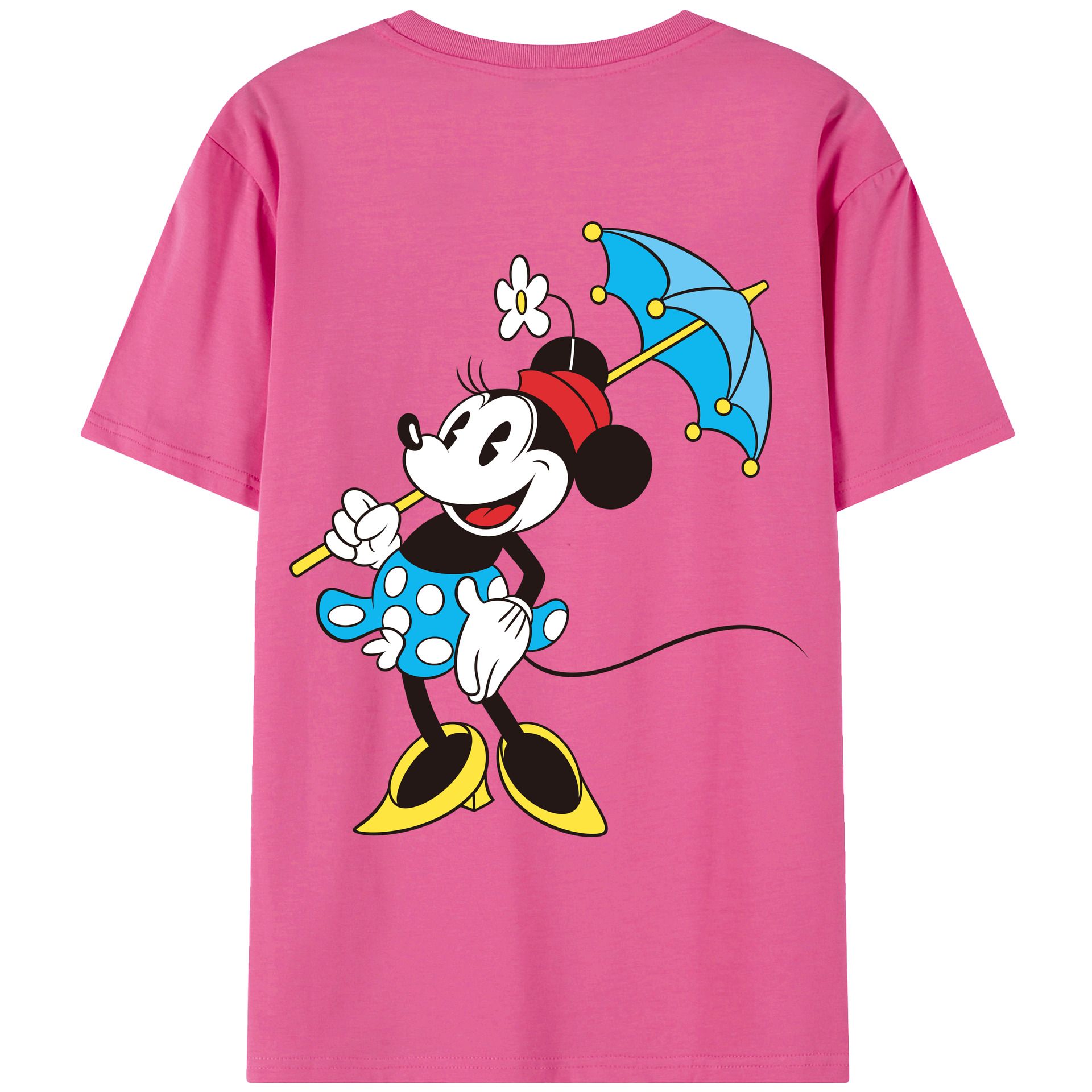 （画像用） ミッキーマウス Mickey Mouse レディース半袖Tシャツ(バックプリント)